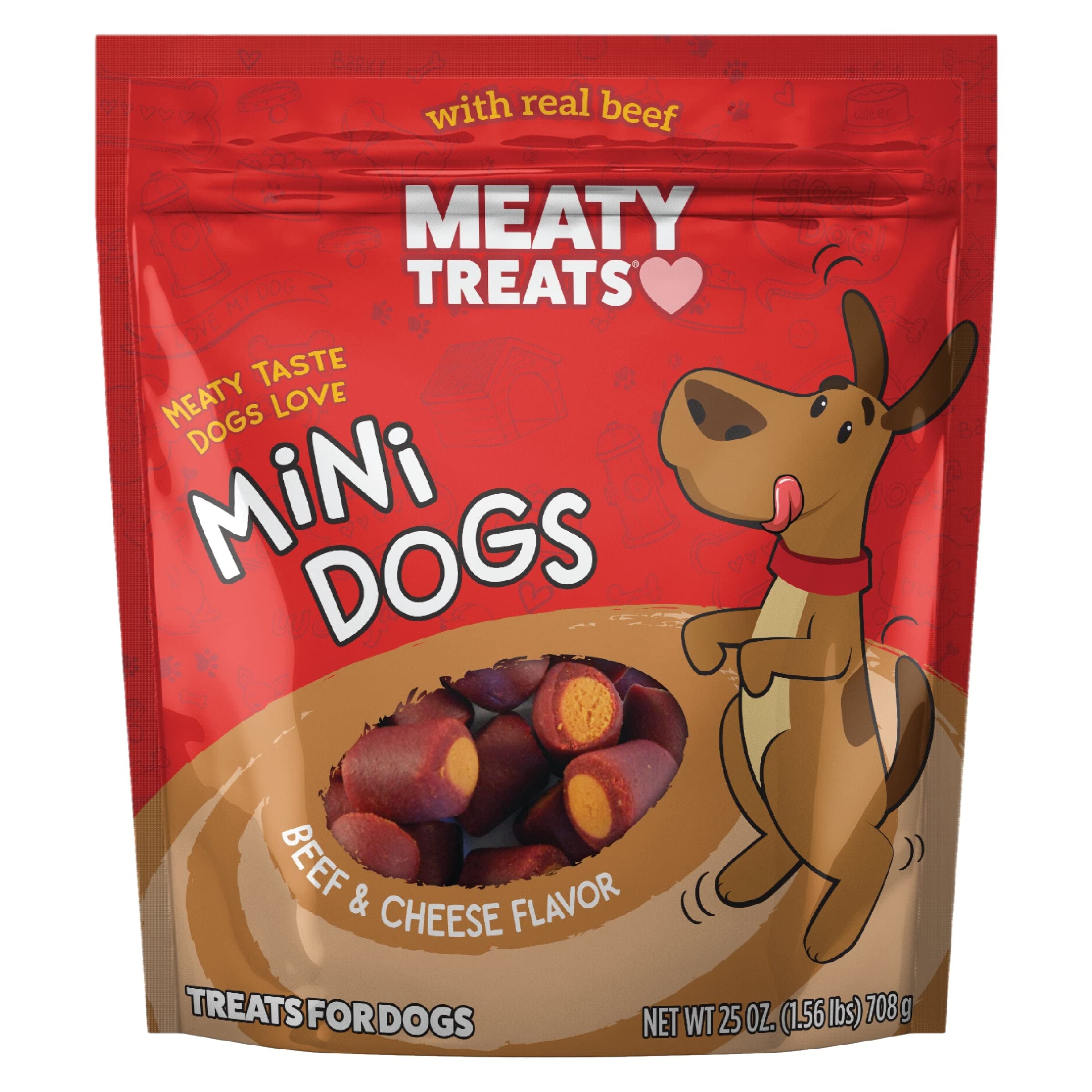 Meaty Treats Mini Dogs Beef & Cheese Flavor Soft & Chewy Dog Treats, 25-oz.
