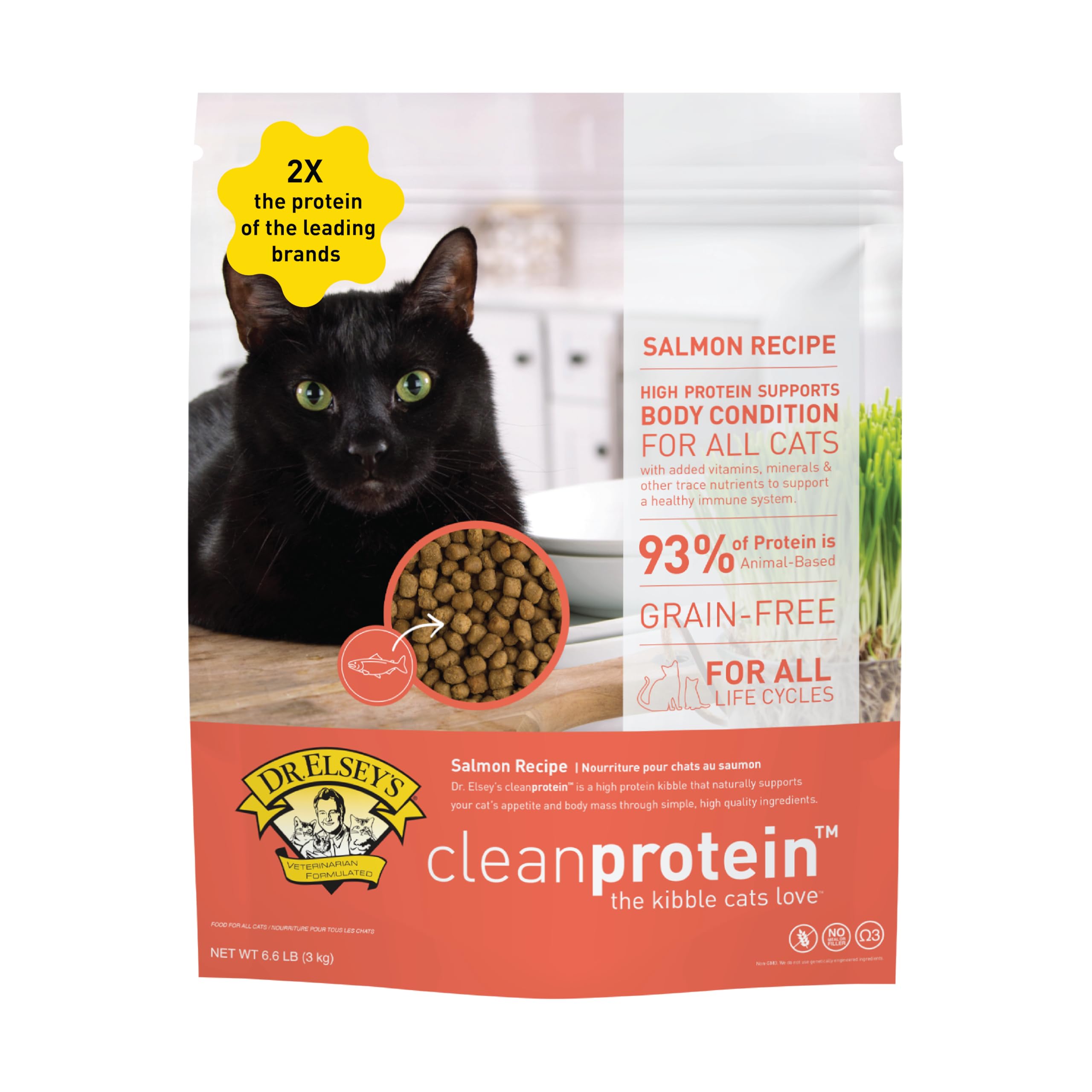 Dr. ElseyS Cleanprotein Salmon Formula Dry Cat Food, 2 Pound (Pack of 1)