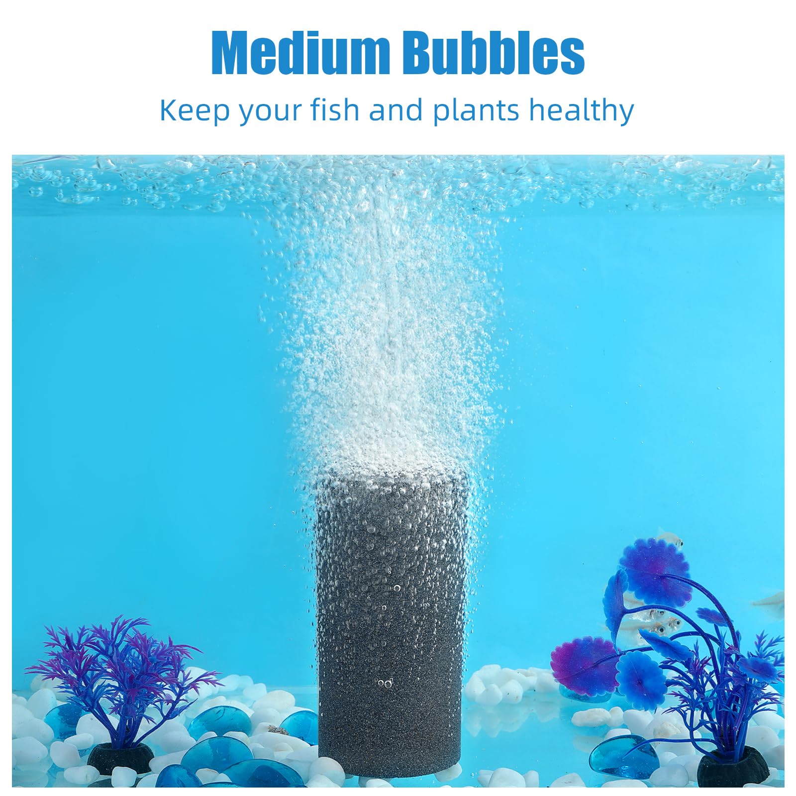 AQUANEAT Aquarium 4 x2  Cylinder Air Stone Fish Tank Aerator Diffuser Hydroponics (4 pcs)