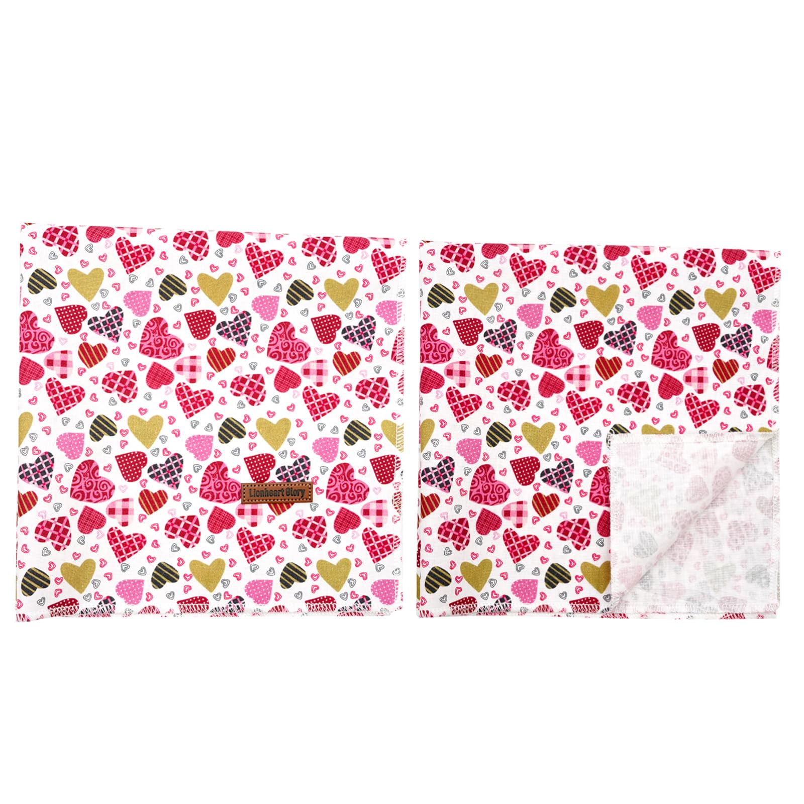 Lionheart Glory Valentine Dog Bandana - Soft Washable Square Adjustable Dog Scarf, One Size Fits Medium To Large Dogs