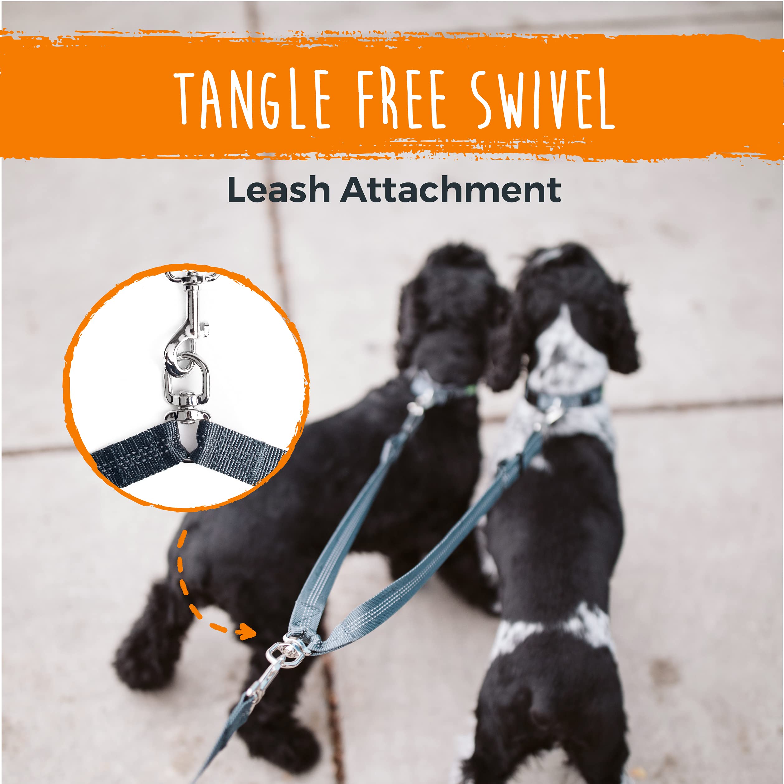 Mighty Paw Double Dog Leash  Dual Dog Leash, Two Dog Leash, Multiple Dog Leash For 2 Dogs, Double Leash For Dogs, Leash Splitter
