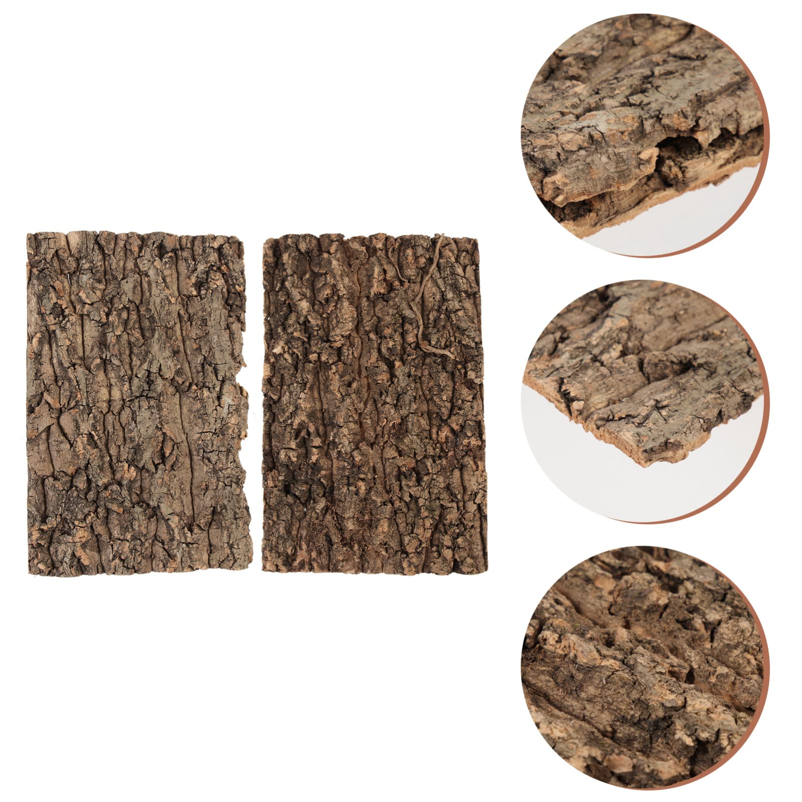 Zerodeko 2Pcs Terrarium Cork Bark Background Board, Reptile Tank Tree Backdrop Wall Decor Habitat Climbing Mat Decoration For, L