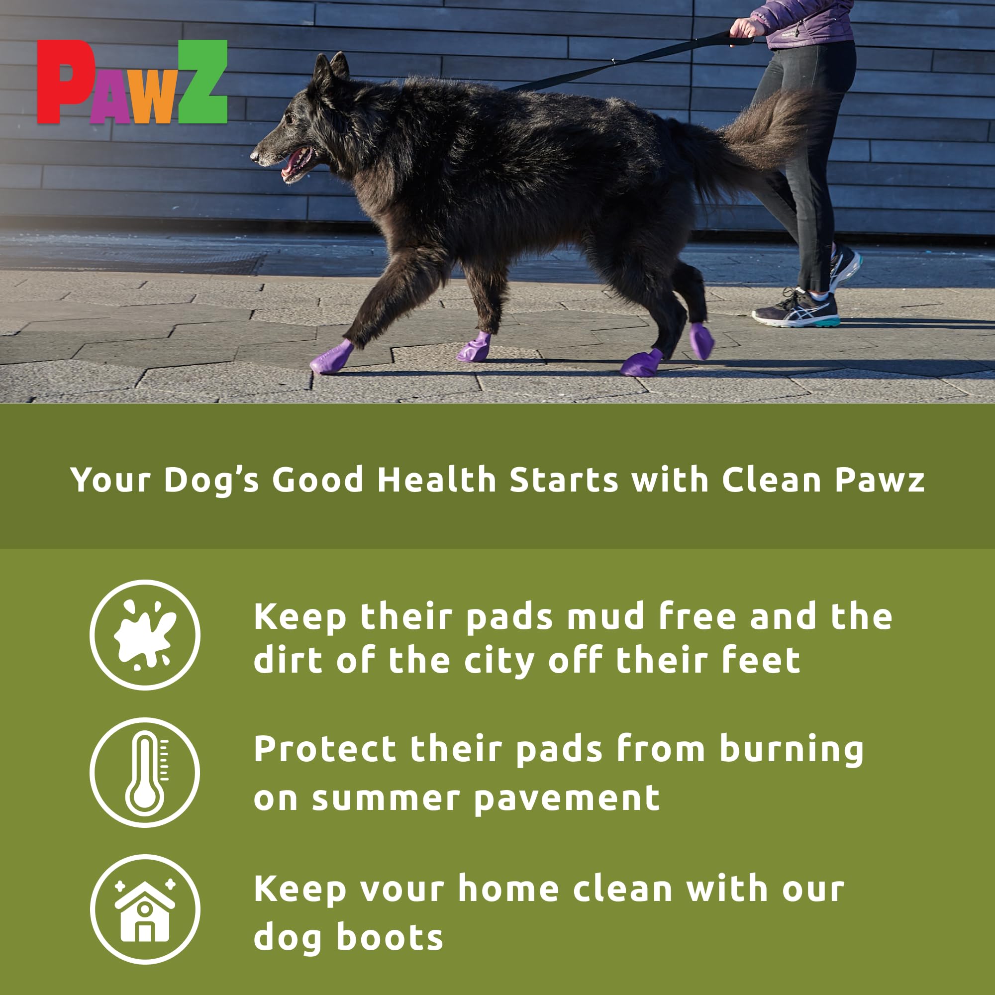 Pawz Rubber Dog Boots For Paws 4'' And Up, 12 Pack - All-Weather Dog Booties For Hot Pavement, Snow, Mud, And Rain - Waterproof,