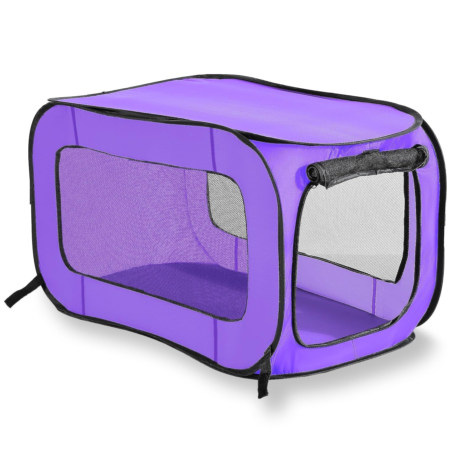 Beatrice Home Fashions Portable, Collapsible, Pop Up Travel Pet, Cat And Dog Kennel, 32.5' L X 19.5' W X 19.5' H, Purple