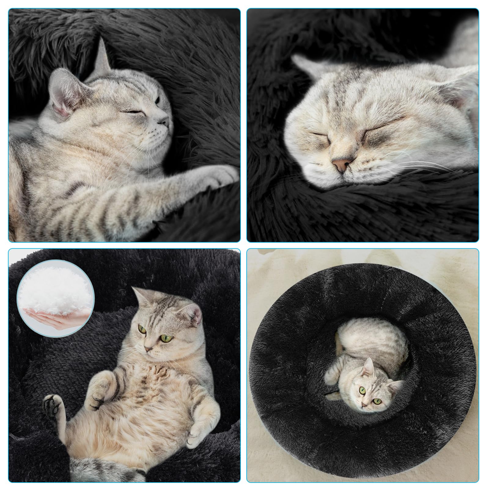 Nisrada Dog Bed For Small Medium Large Dogs, 24 Inch Calming Dogs Bed, Washable-Round Cozy Soft Pet Bed For Puppy And Kitten With Slip-Resistant Bottom