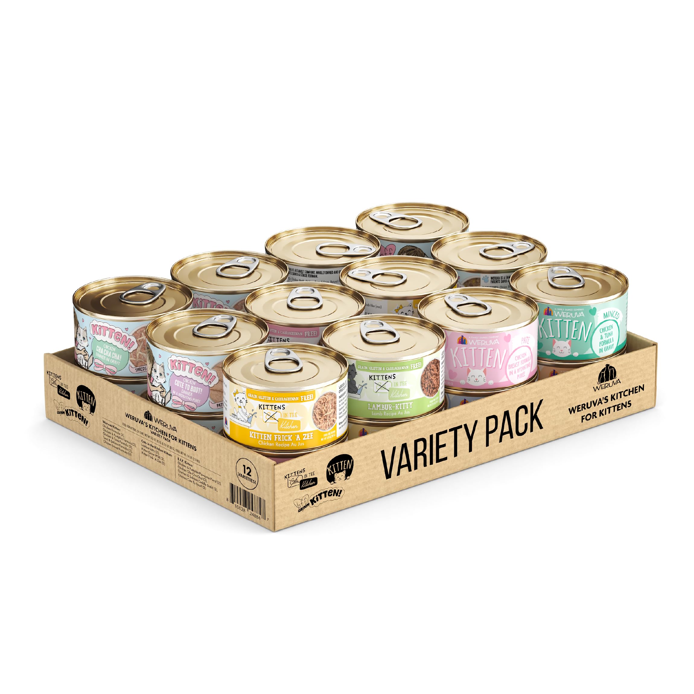 Weruva Kitchen for Kittens Variety Pack, 3oz Can, Pack of 24
