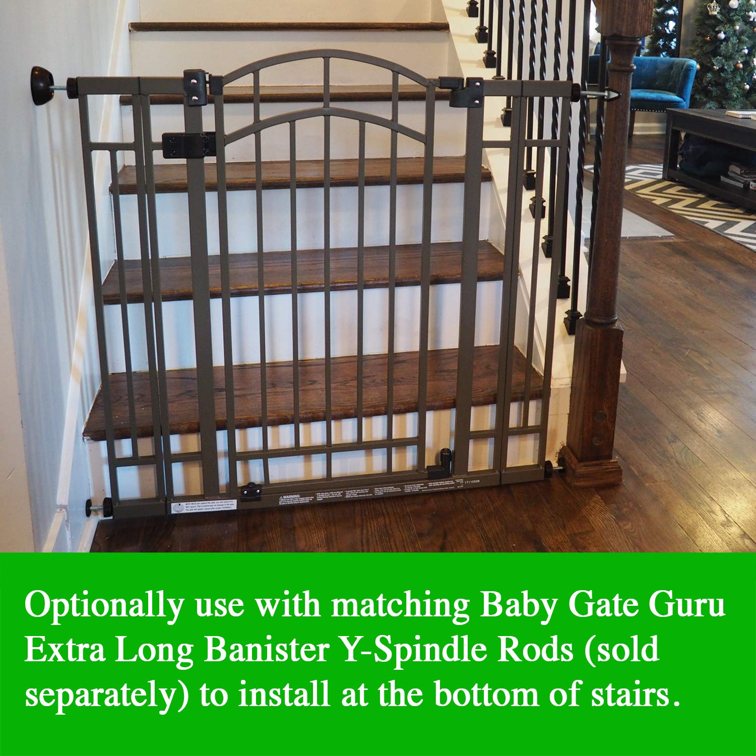 Baby Gate Guru Extra Long M8 (8Mm) Spindle Rods For Pressure Mounted Baby And Pet Safety Gates 4 Pack Replacement Set (8Mm, Black)