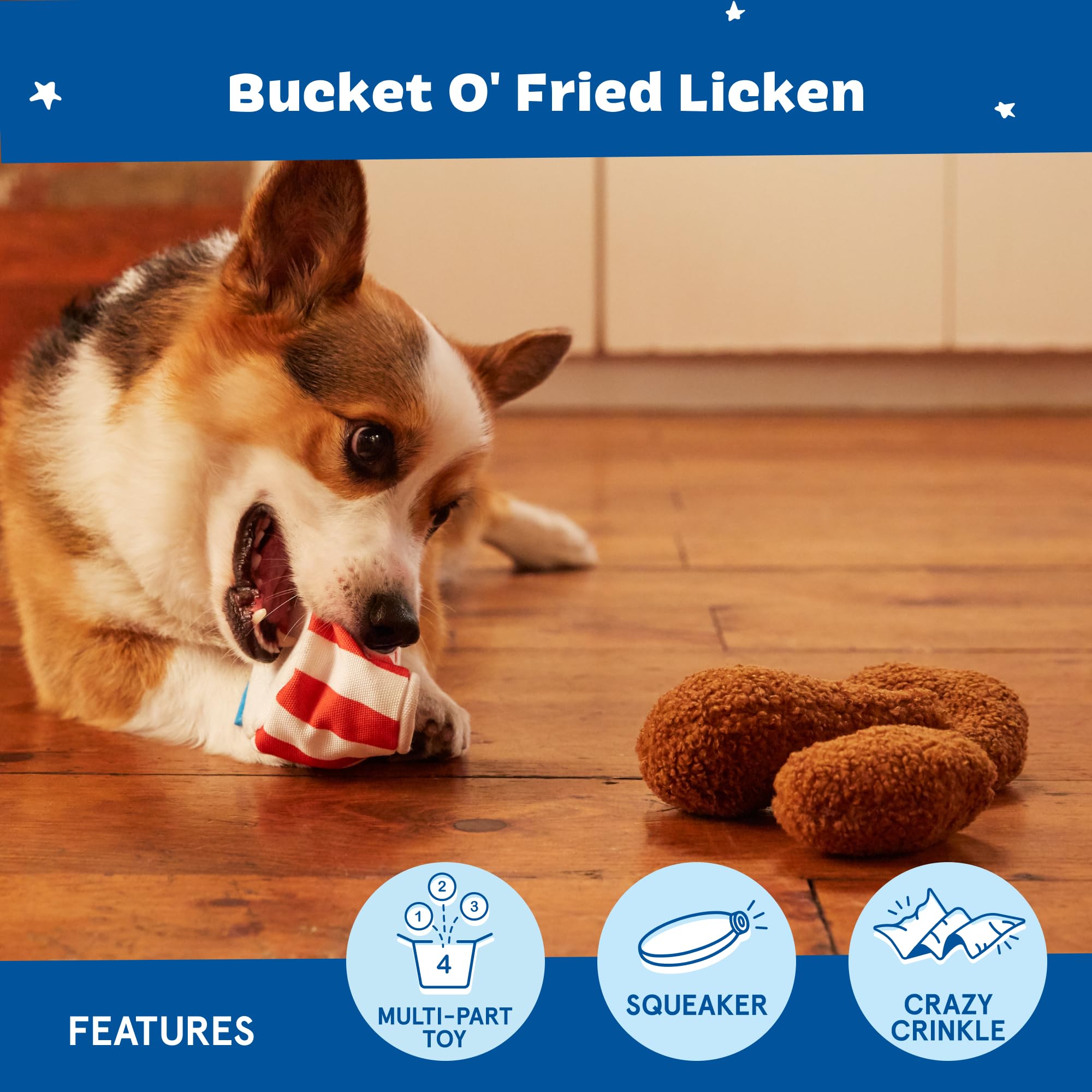 Barkbox 2 in 1 Interactive Plush Dog Toy - Rip and Reveal Dog Toy for Medium, & Large Dogs - Stimulating Squeaky Pet Enrichment