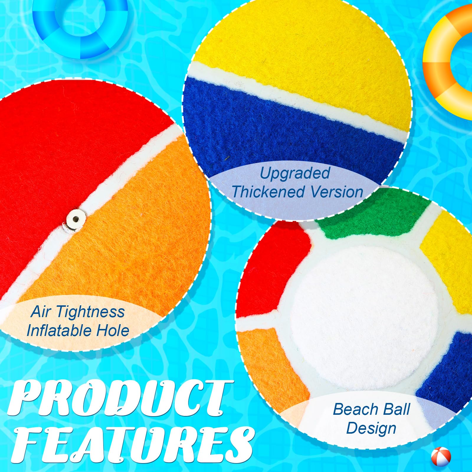 Shappy Dog Water Toy - Giant 9.5" Beach Ball with Air Pump, Multicolor Rubber & Felt, Perfect for Small Medium Puppies, Outdoor Fun