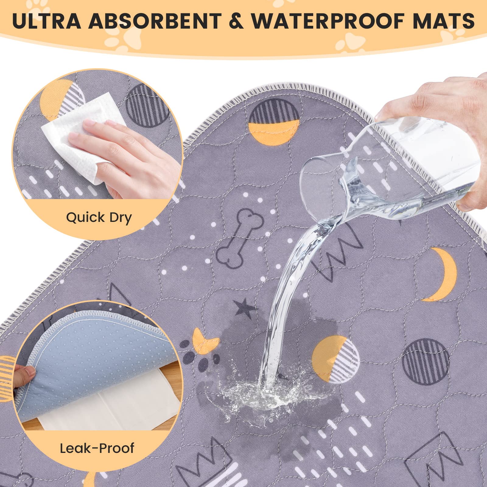Upsky Washable Pee Pads For Dogs 2 Pack 41   X 41    Reusable Puppy Pads Waterproof Pet Training Pads, Non-Slip Dog Mats Fast Ab