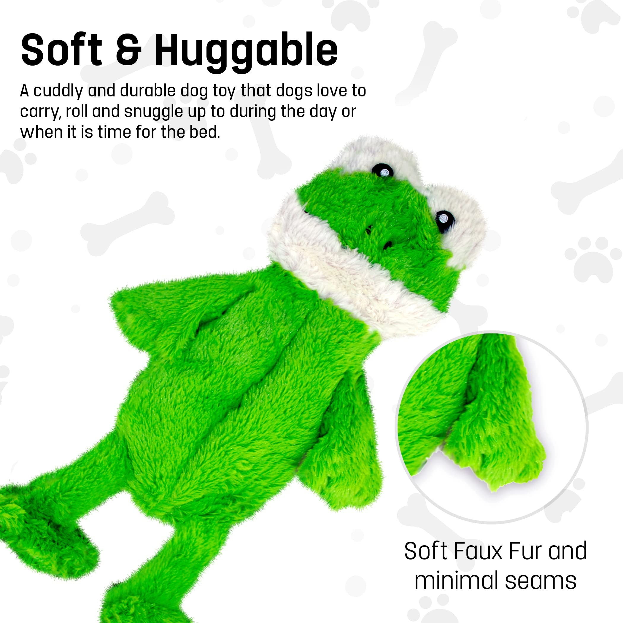 Fga Marketplace Frog-Grey Rabbit Flat No Stuffing No Squeak Plush Dog Toy, Funny Style Will Entertain Your Pet For Hours, Recomm
