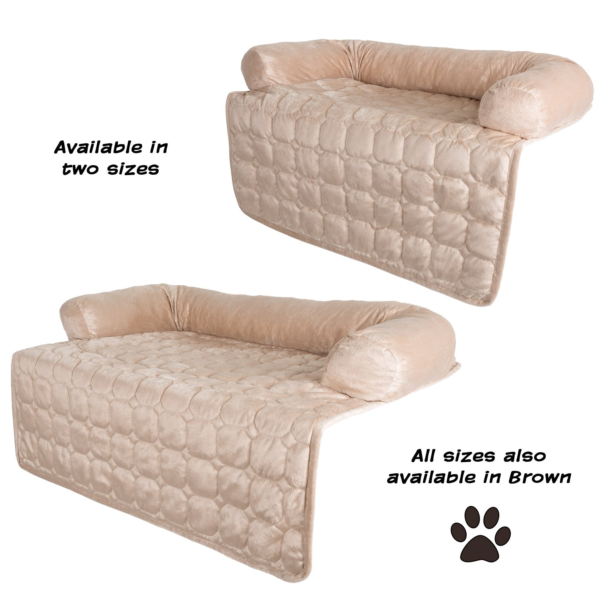 Furniture Protector Pet Cover For Dogs And Cats With Shredded Memory Foam Filled 3-Sided Bolster Soft Plush Fabric By Petmaker Â- 30 X 30.5 Beige