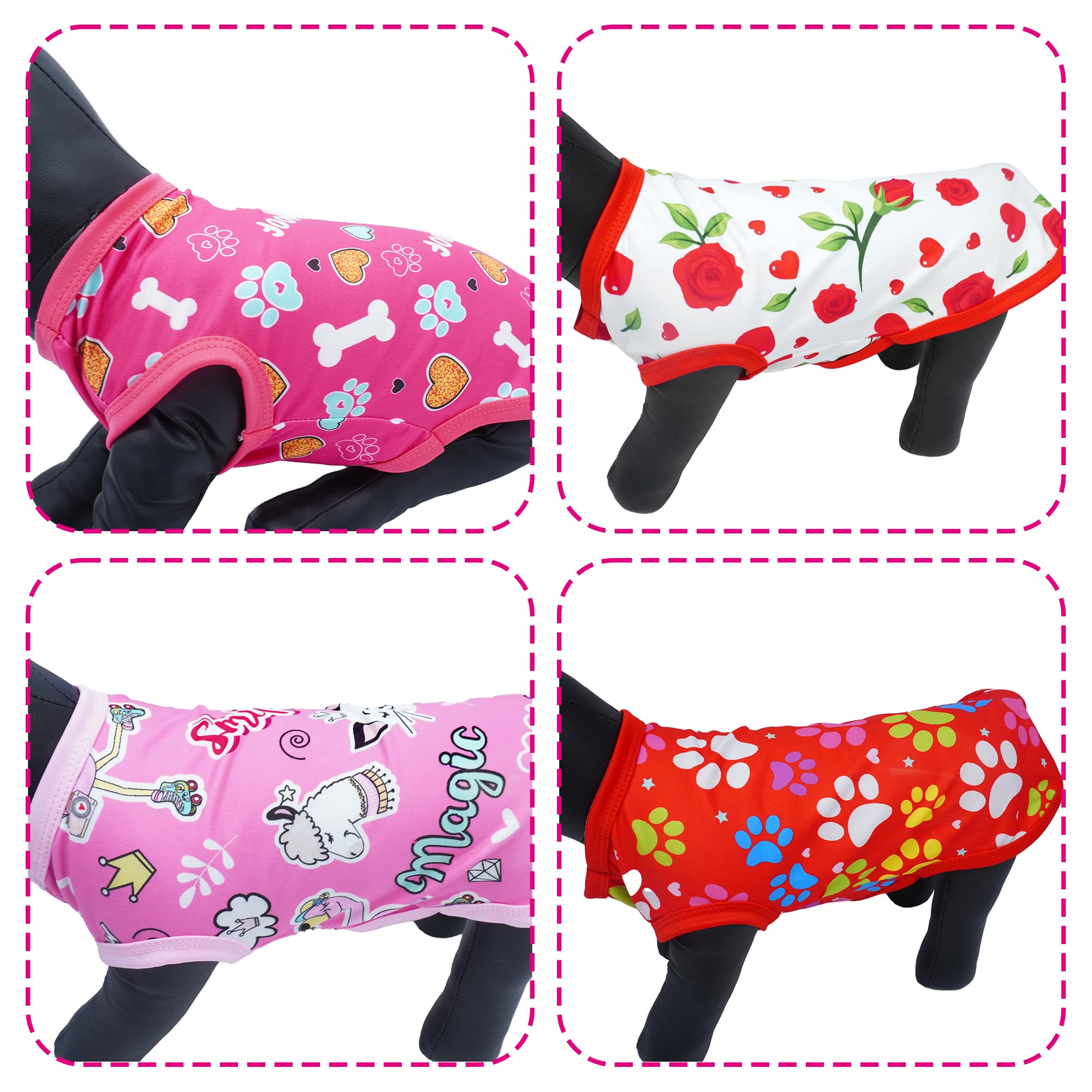 Jpgdn 8Pcs/Pack Dog Shirts Pink For Xl Dog Girl Female Sleeveless Clothes T Shirts Tank Top Tee Vest