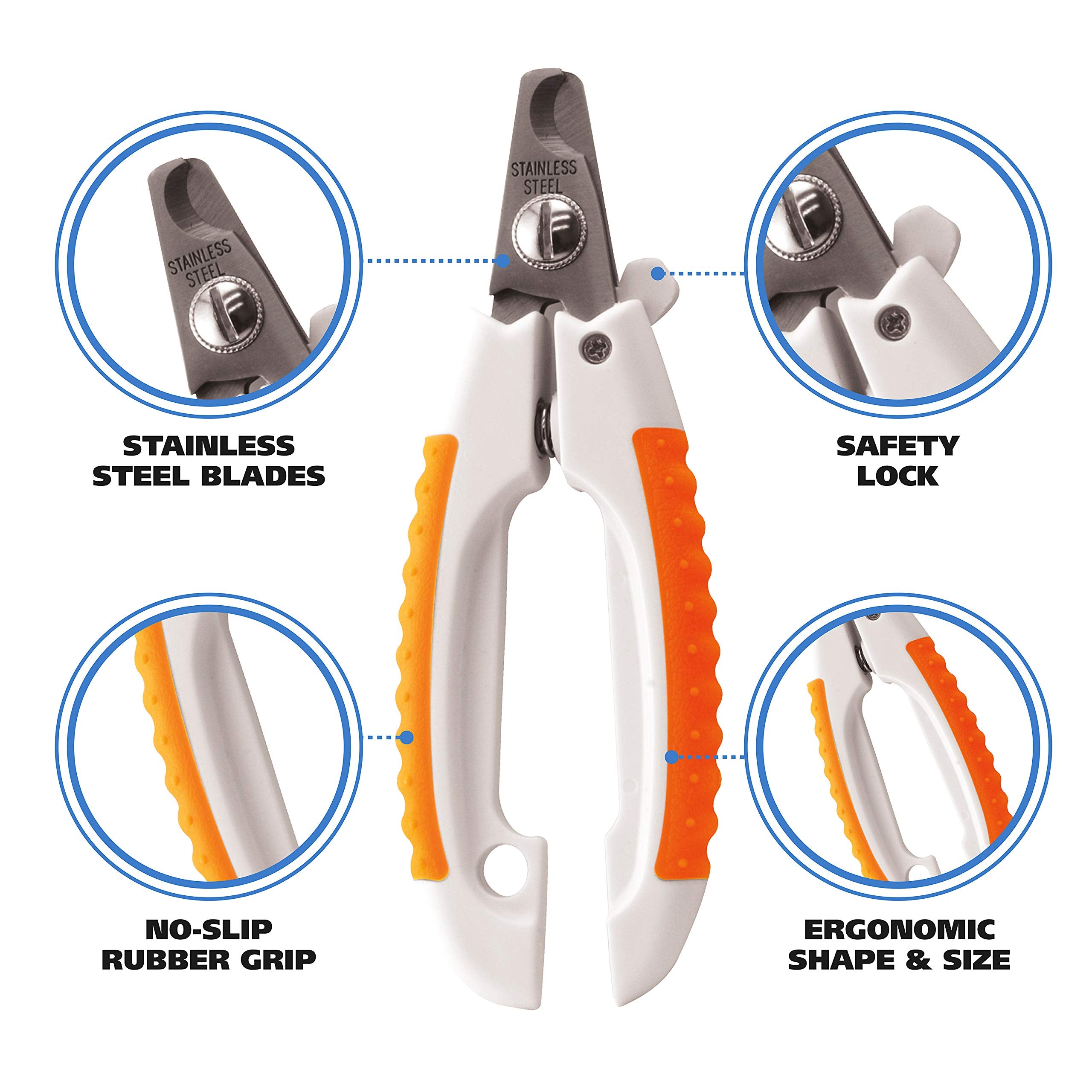 Wahl Pet Nail Clipper For Cutting Dog, Cat, & Animal Claws With Razor Sharp Stainless Steel Blades & Protective Safety Guard Locks For Safe Claw Care – Model 858448