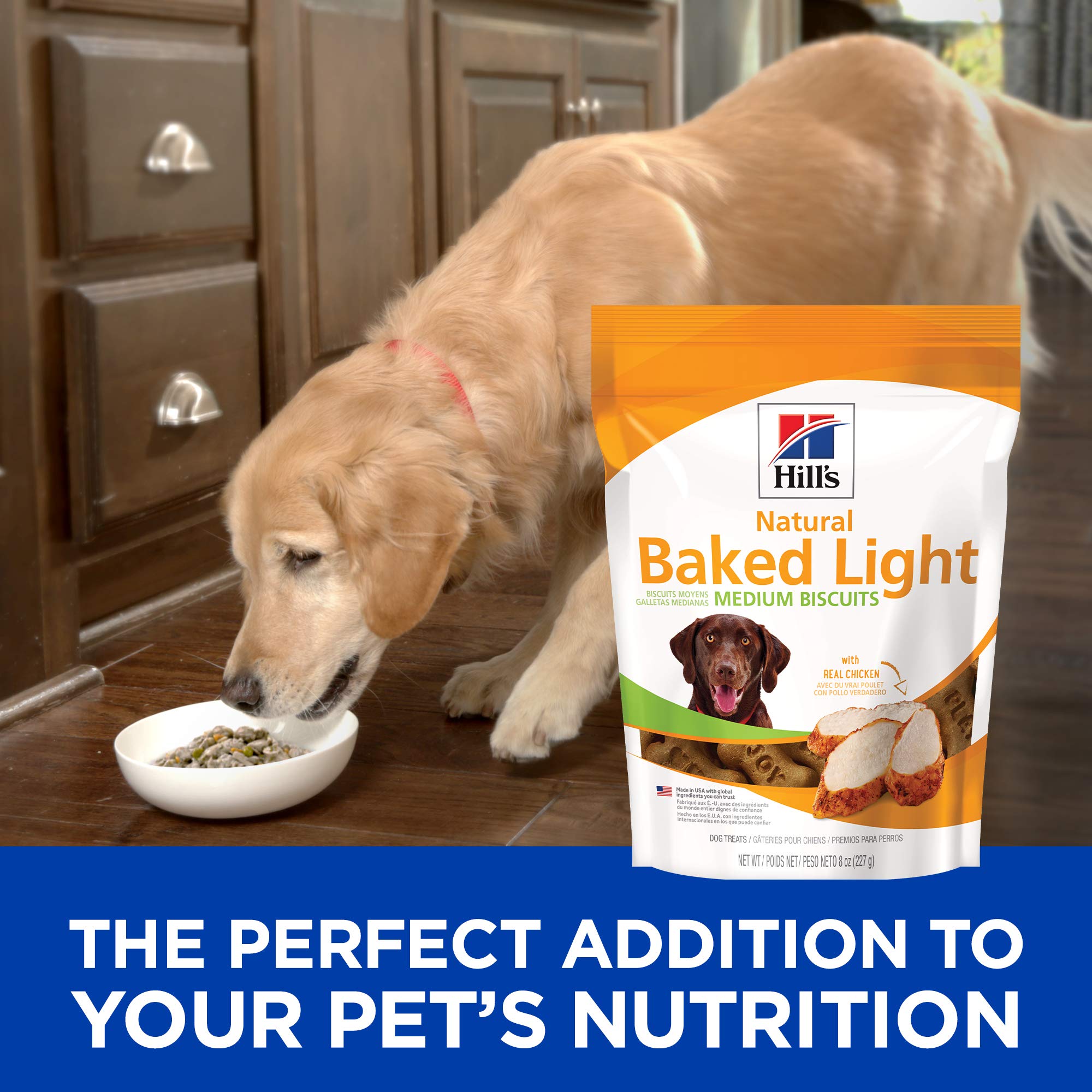 Hills Natural Baked Light Biscuits, All Life Stages, Great Taste, Dog Treats, Chicken (medium & large breeds), 8 oz Bag