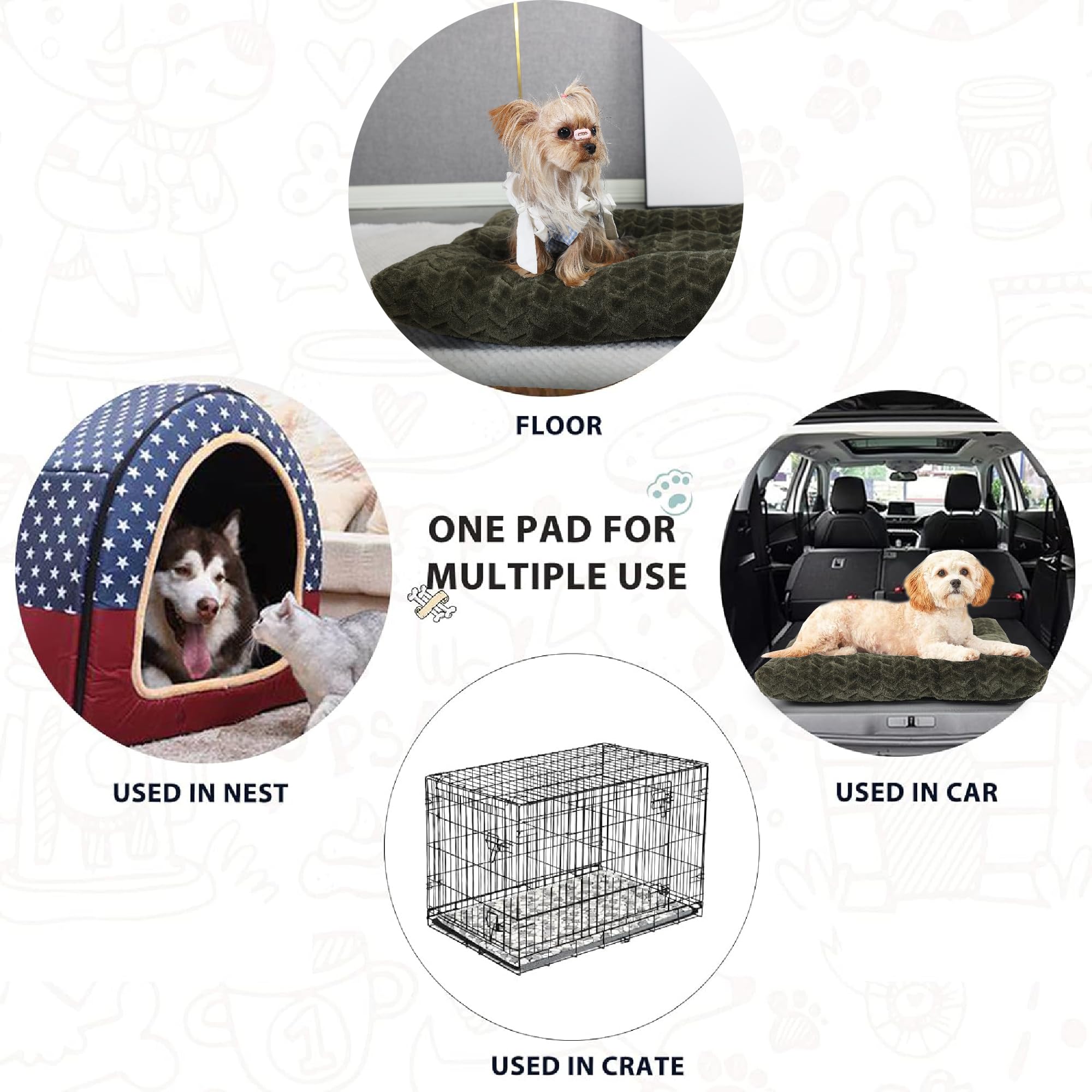 Necesitar Dog Crate Bed For Small Size Dogs Washable Fit 24 Inch Crate Or Cages Kennel Pad With Anti-Slip Pet Pillow Cushion Sle