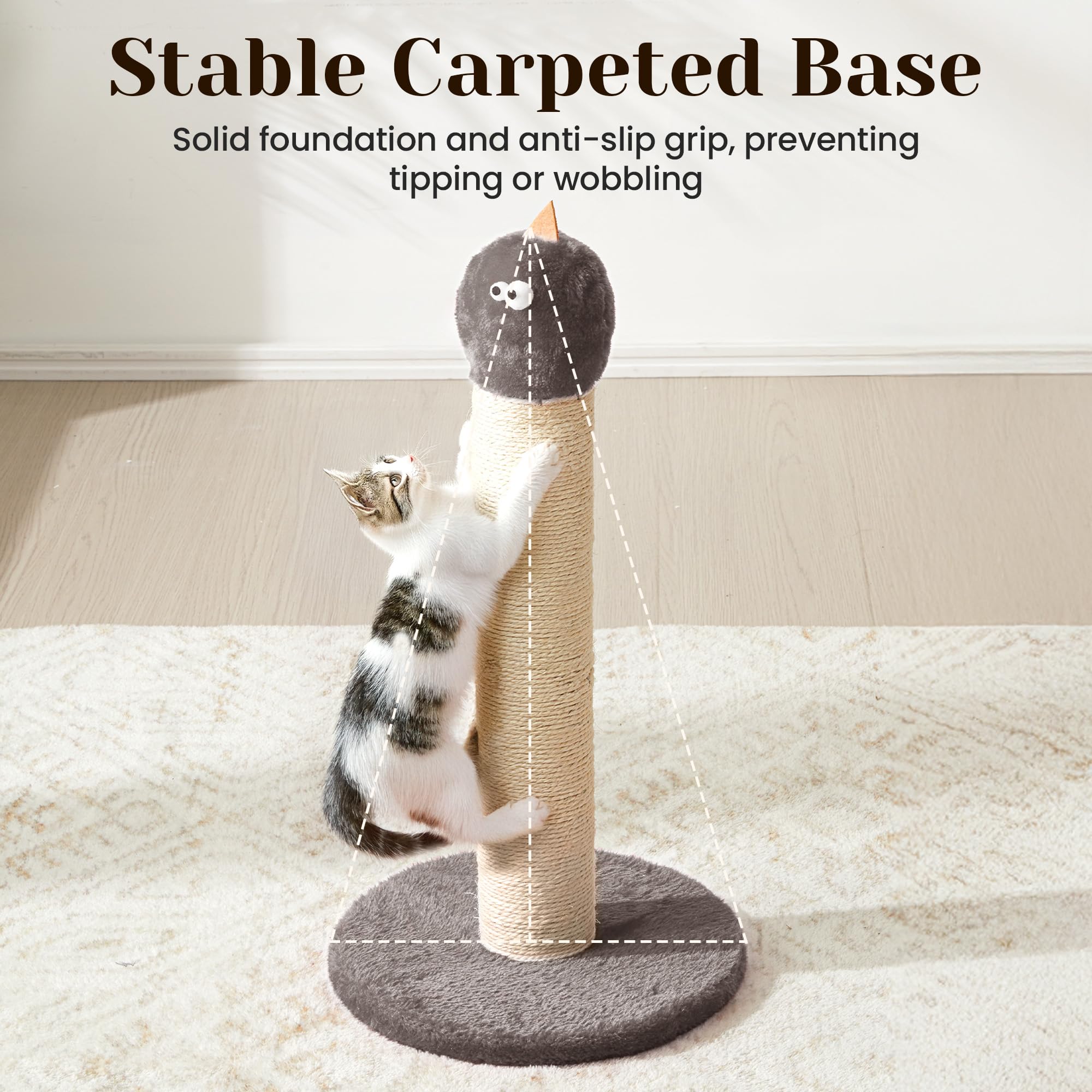 Fansafurn 22In Cat Scratching Post (Grey)
