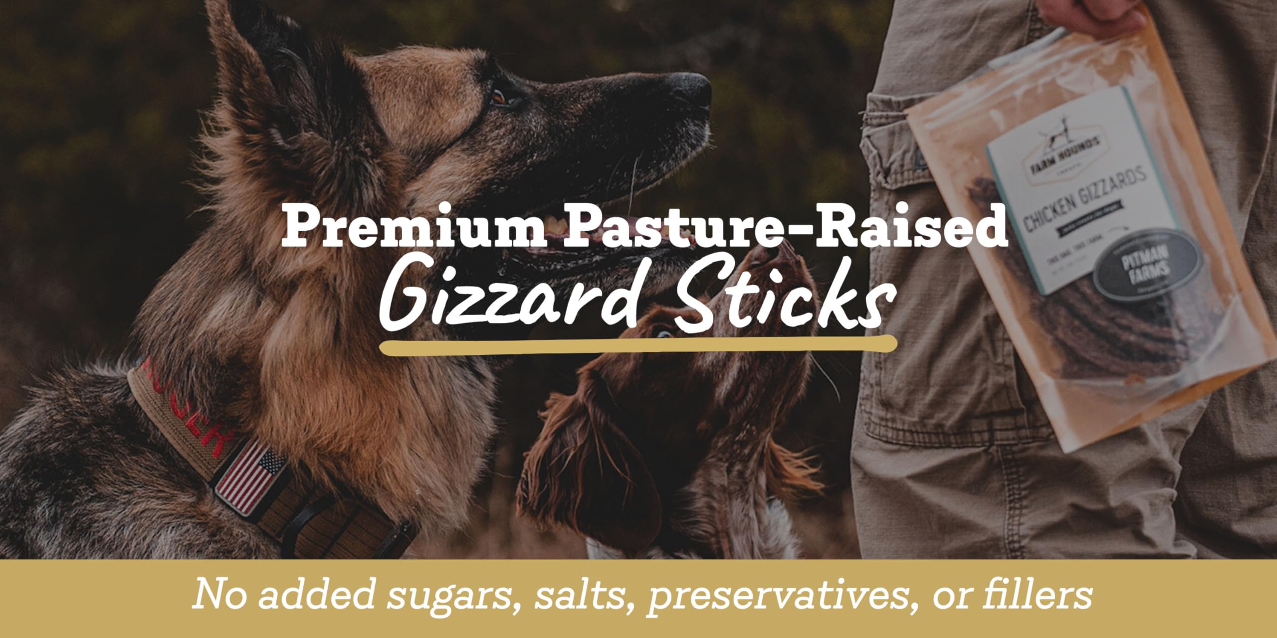 Farm Hounds - Duck Gizzards - Premium Natural Jerky for Dogs - 100% Humanely Raised Duck - Break-to-Size - Great for Training &