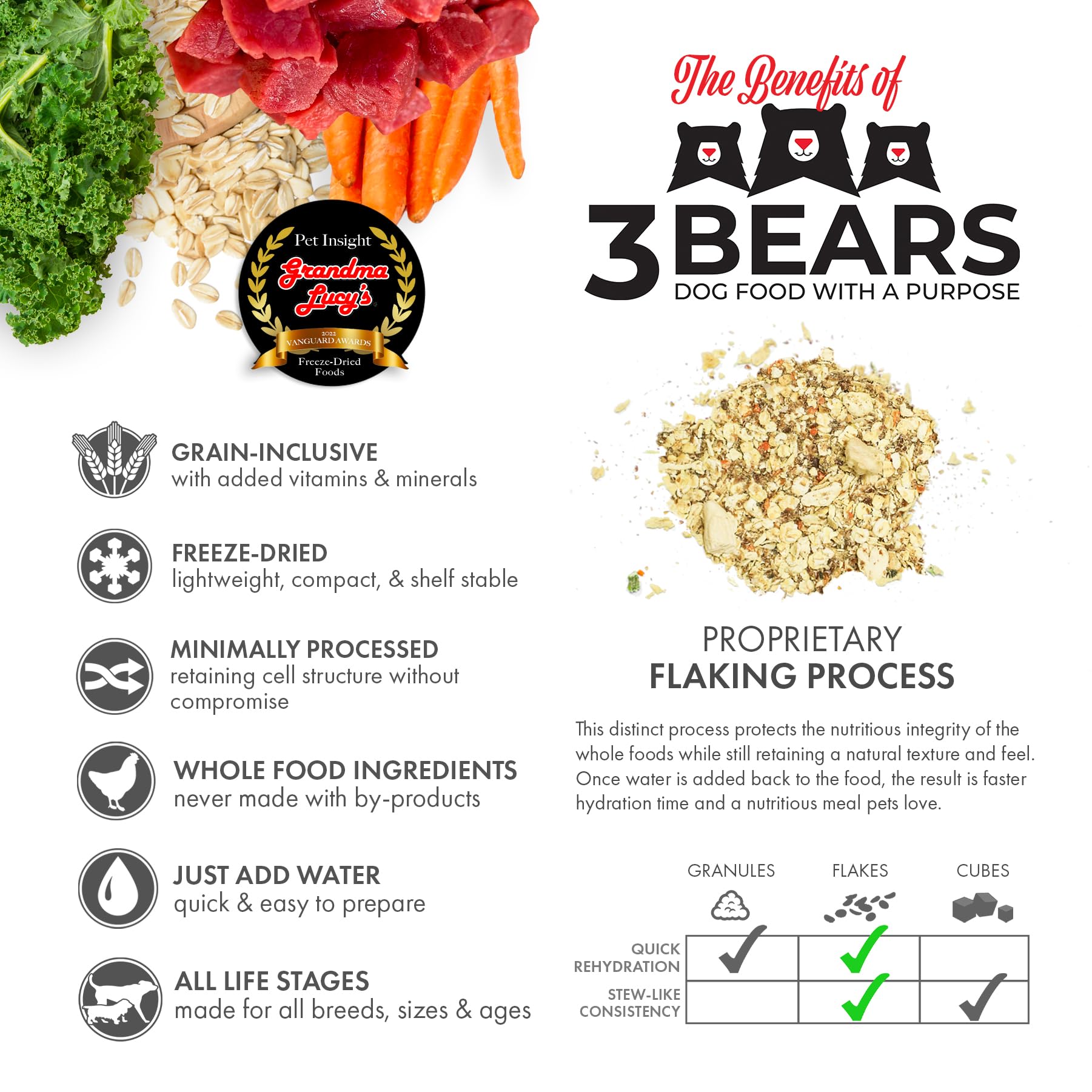 Grandma Lucys 3 Bears Beef Dog Food - 8lb
