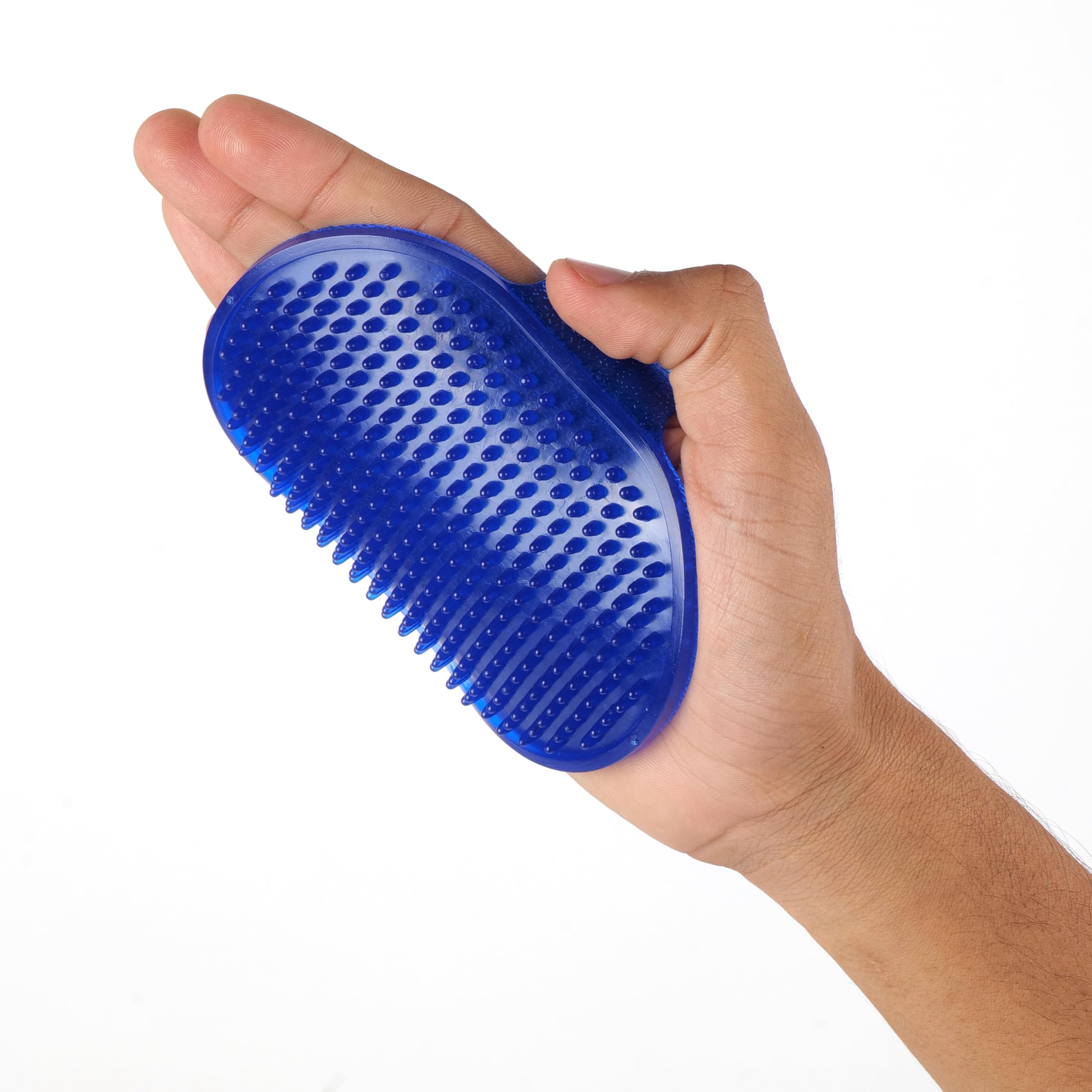 Pet Grooming Brush, Blue Silicone Massage Comb For Dogs, Soft Bristle Design