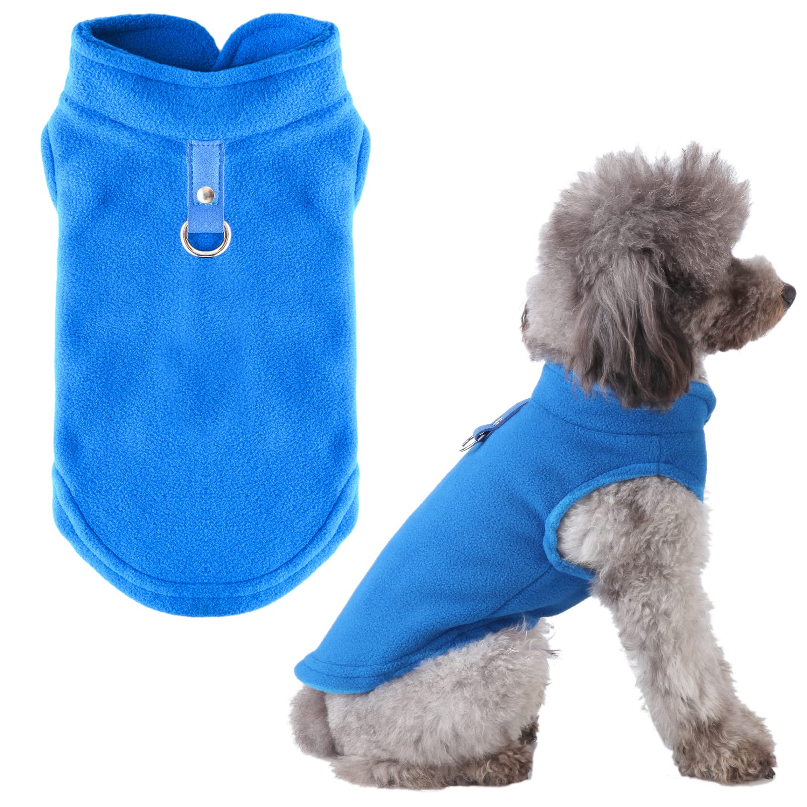 Petcare Small Dog Sweater Cat Fleece Vest Soft Dog Jacket With Leash O-Ring Winter Warm Pet Pullover Coat Puppy Clothes For Smal
