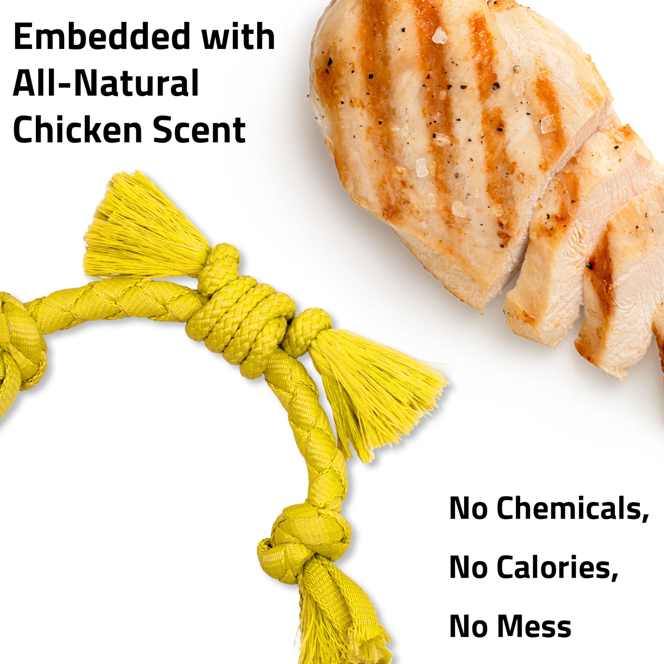 Playology Puppy Rope Dog Toy for Sensory Development | Medium Sized Interactive Tug & Chew Dog Toysfor Puppies up to 50 lbs | En