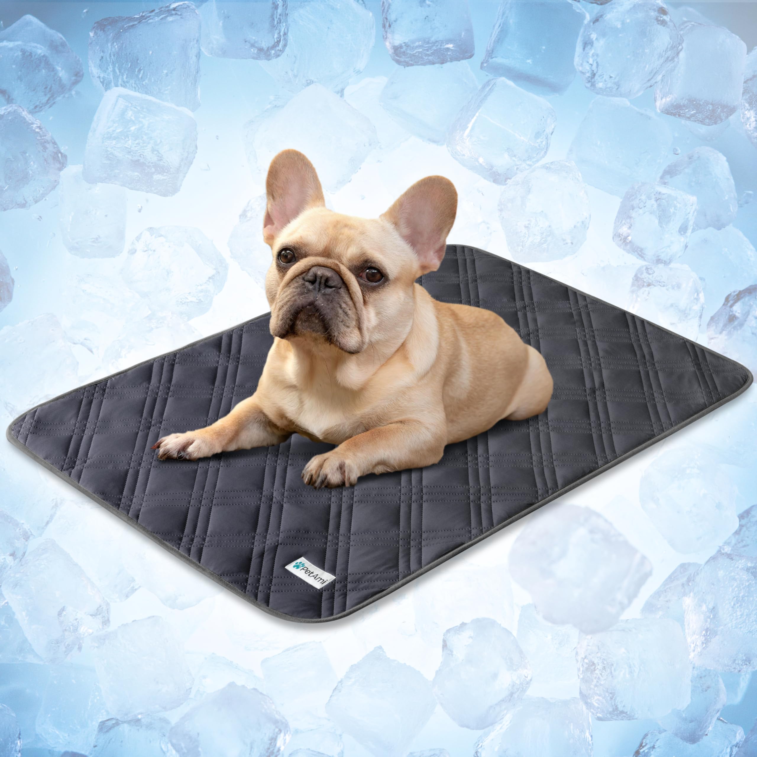 PetAmi Waterproof Cooling Mat for Dog, Premium Pet Cooling Blanket for Bed Crate, Anti Slip Indoor Dog Cool Pad for Sleeping, Q