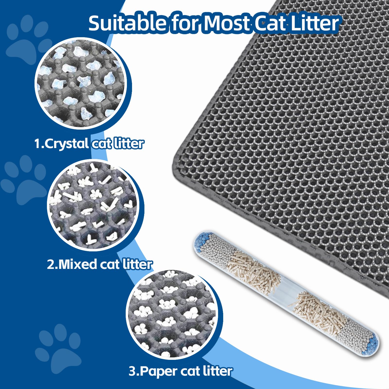Xuanyaente Cat Litter Mat Large Cat Litter Trapping Mat 30X24 Inch Double Layer Urine And Water Proof Kitty Litter Box Mat Xl