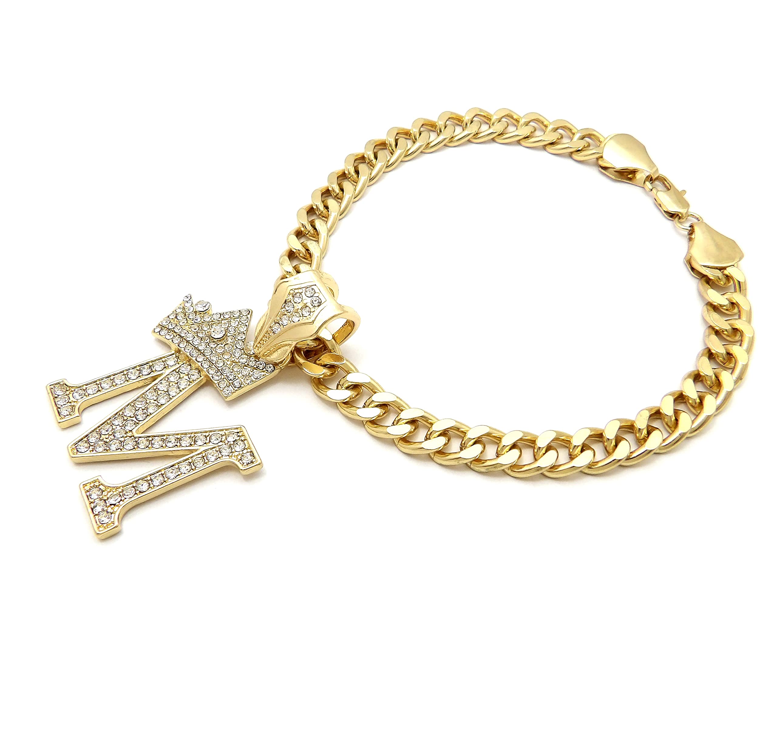 Initial Letter Cuban Chain Dog Chain Pet Chain Pet, Cat, Puppy Necklace (M, 10'')