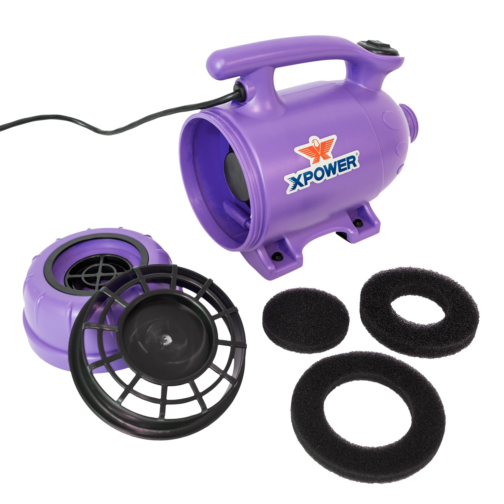 Xpower B-2 2 Hp Pro-At-Home 2-In-1 Pet Force Dryer And Vacuum, Purple