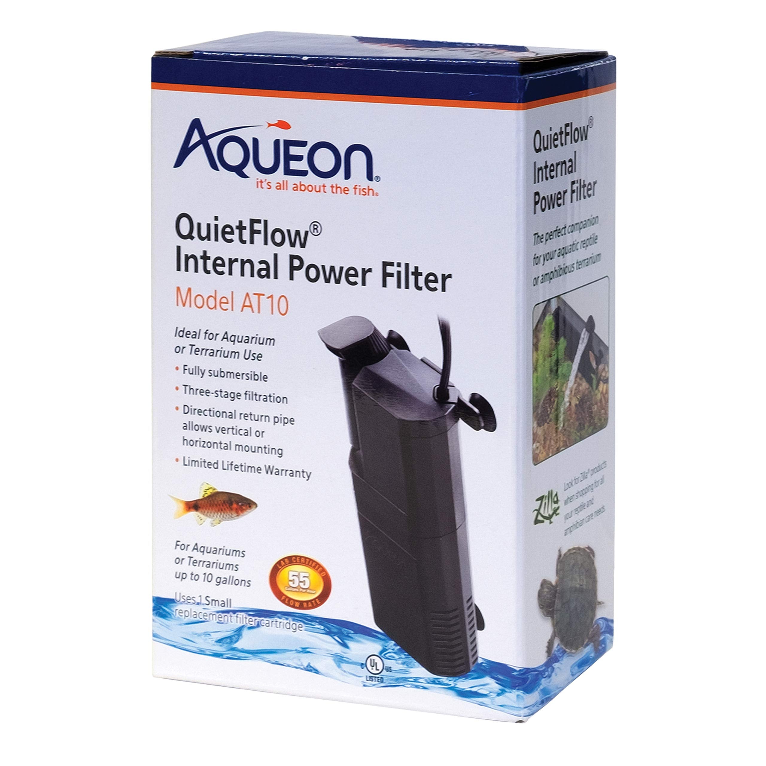 Aqueon Submersible Internal Aquarium Filter, At10 Gallons