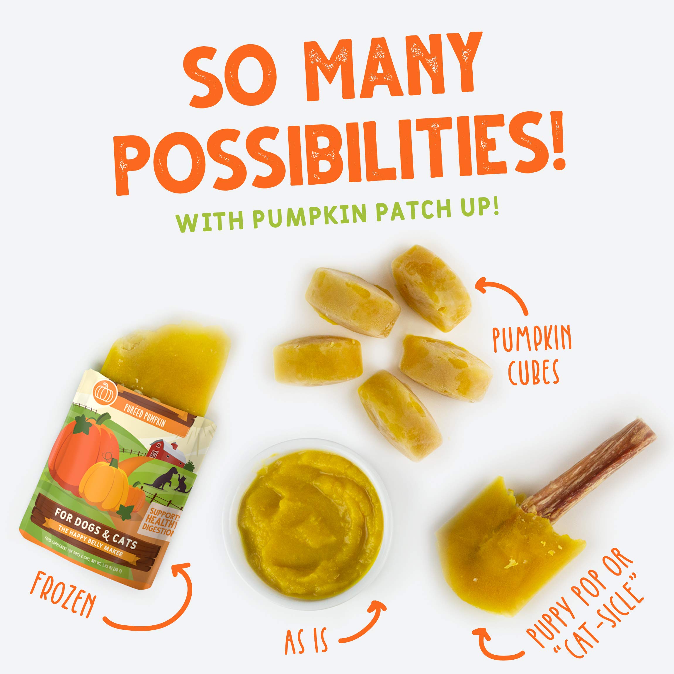 Weruva Pumpkin Patch Up!, Pumpkin with Ginger & Turmeric for Dogs & Cats, 2.8oz Pouch (Pack of 12)