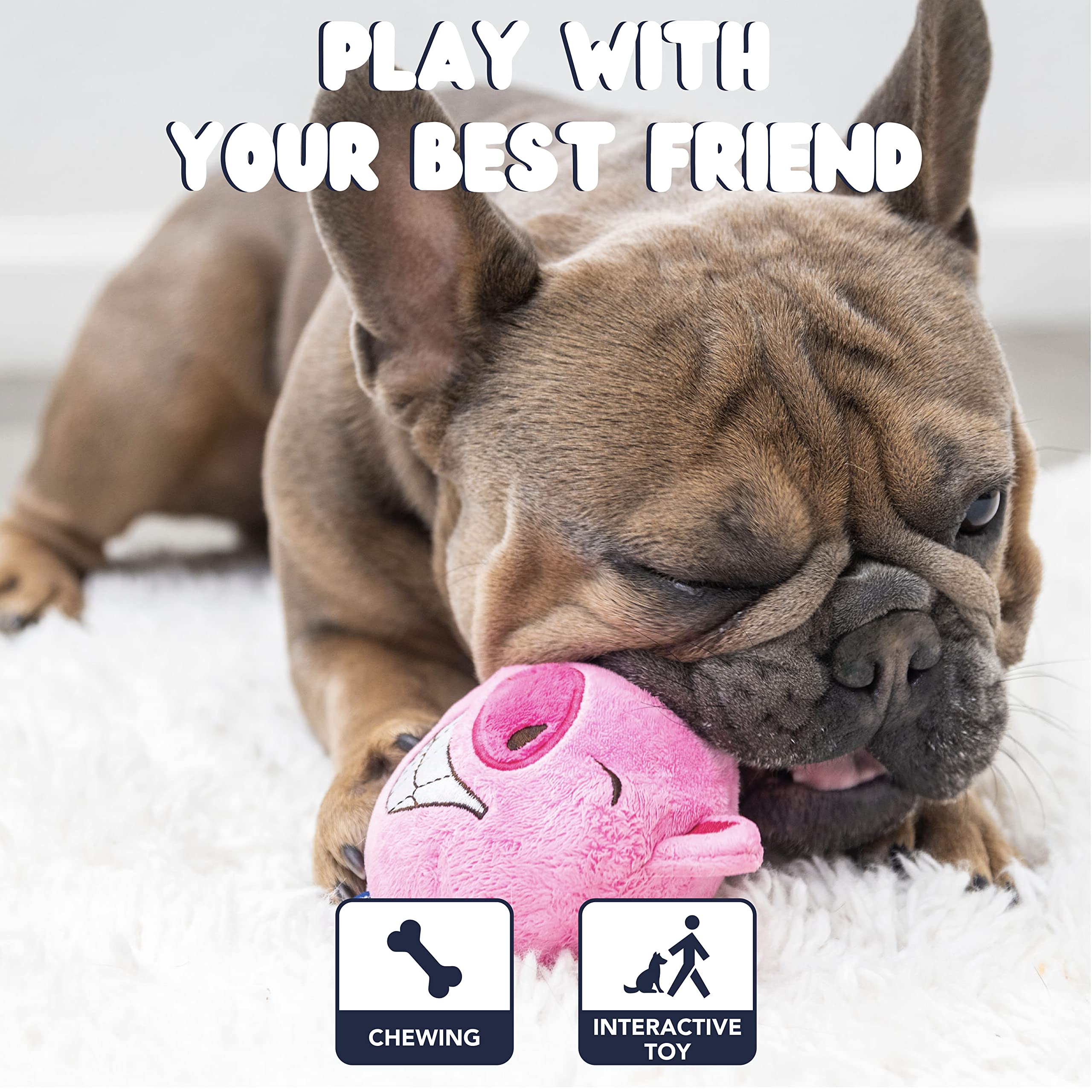 Zenapoki Dog Toys For Aggressive Chewers (3In1) - Squeaky Dog Toys Interactive - Dog Toys For Medium Dogs, Large & Small Breeds
