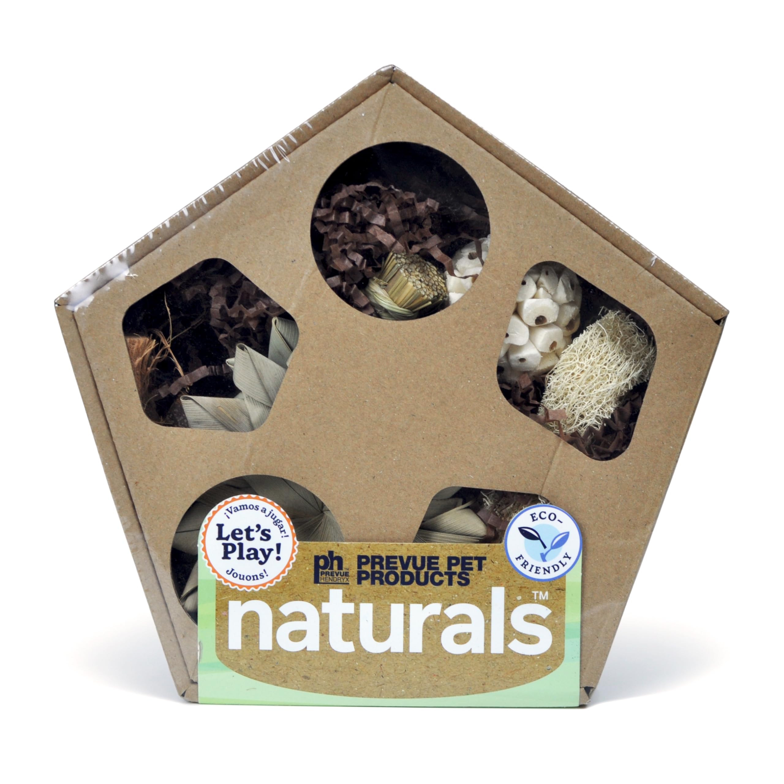 PH Prevue Hendryx Large Pentagon Forage n Play Box for Small Animals, Multicolor, Model 11051