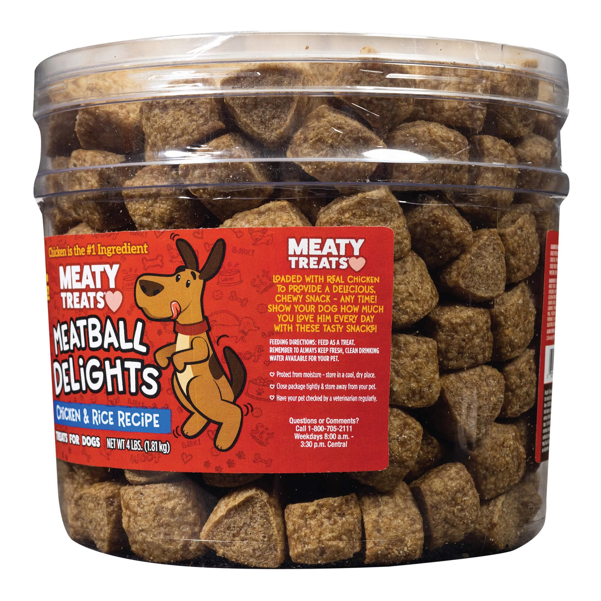 Meaty Treats Meatball Delights Chicken Dog Treats 4 LB, 64 Fl Oz (Pack of 1)