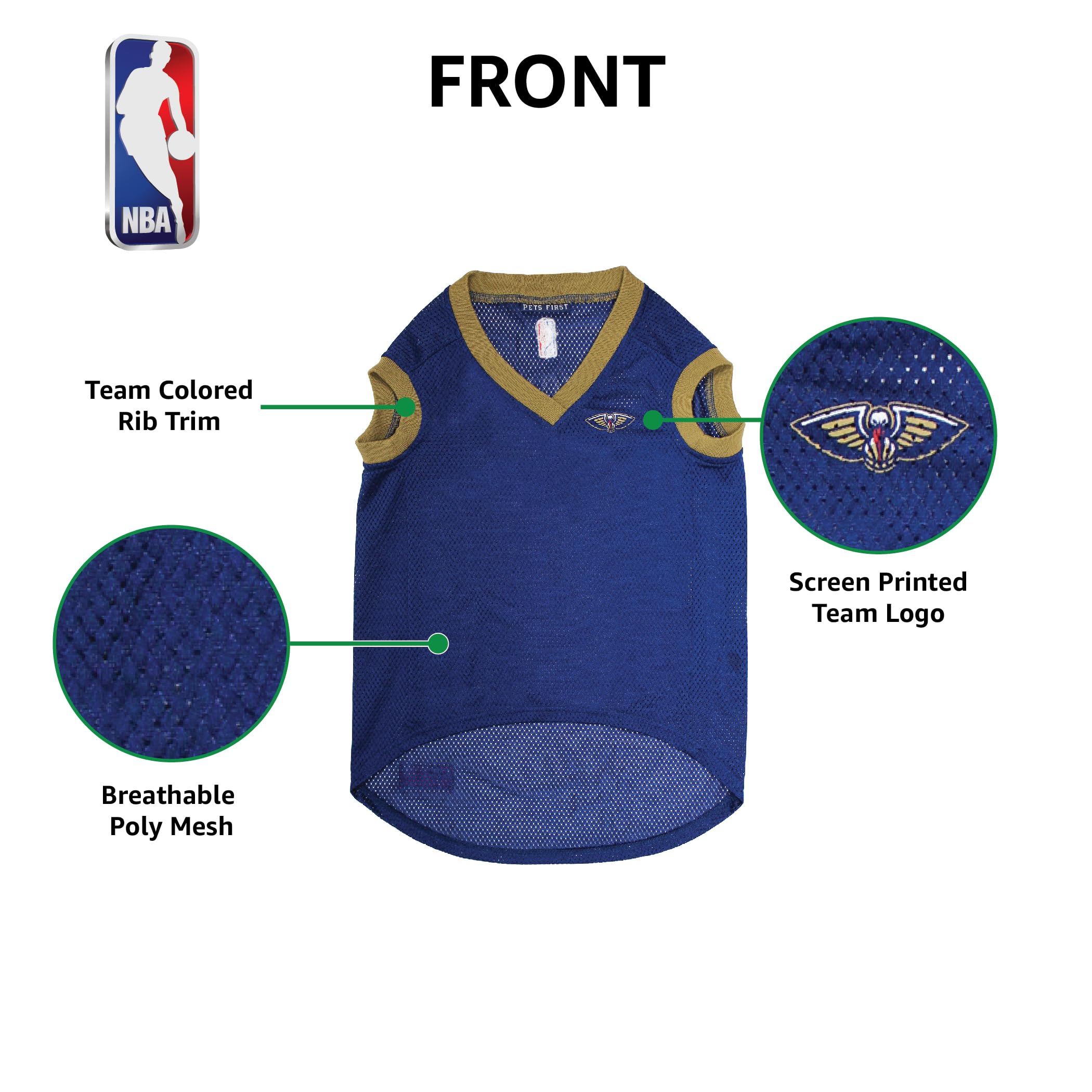 Pets First NBA NEW ORLEANS PELICANS DOG Jersey, Small - Tank Top Basketball Pet Jersey