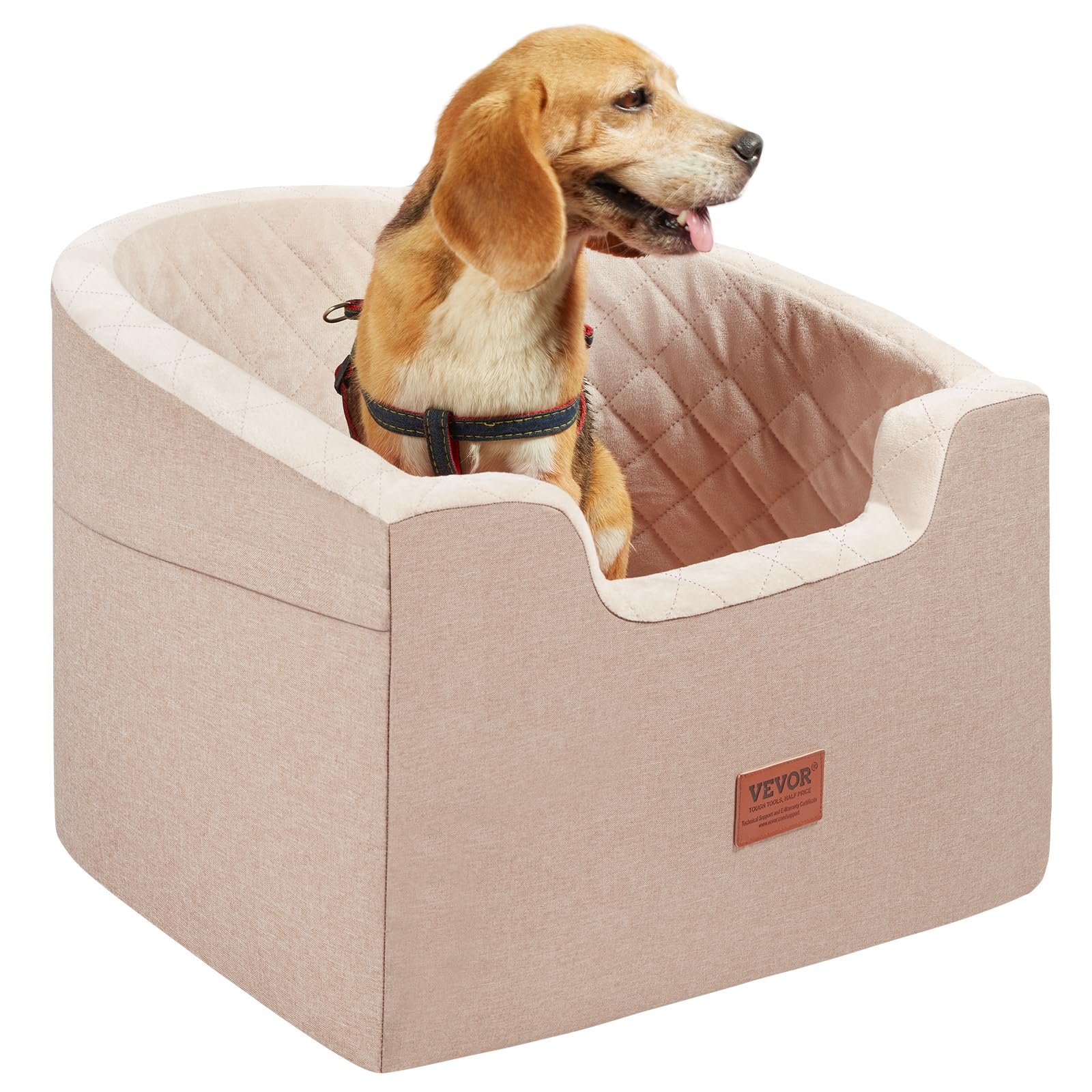 Vevor Dog Booster Car Seat Pet Car Seat For Small Medium Dog Up To 55 Lbs Brown