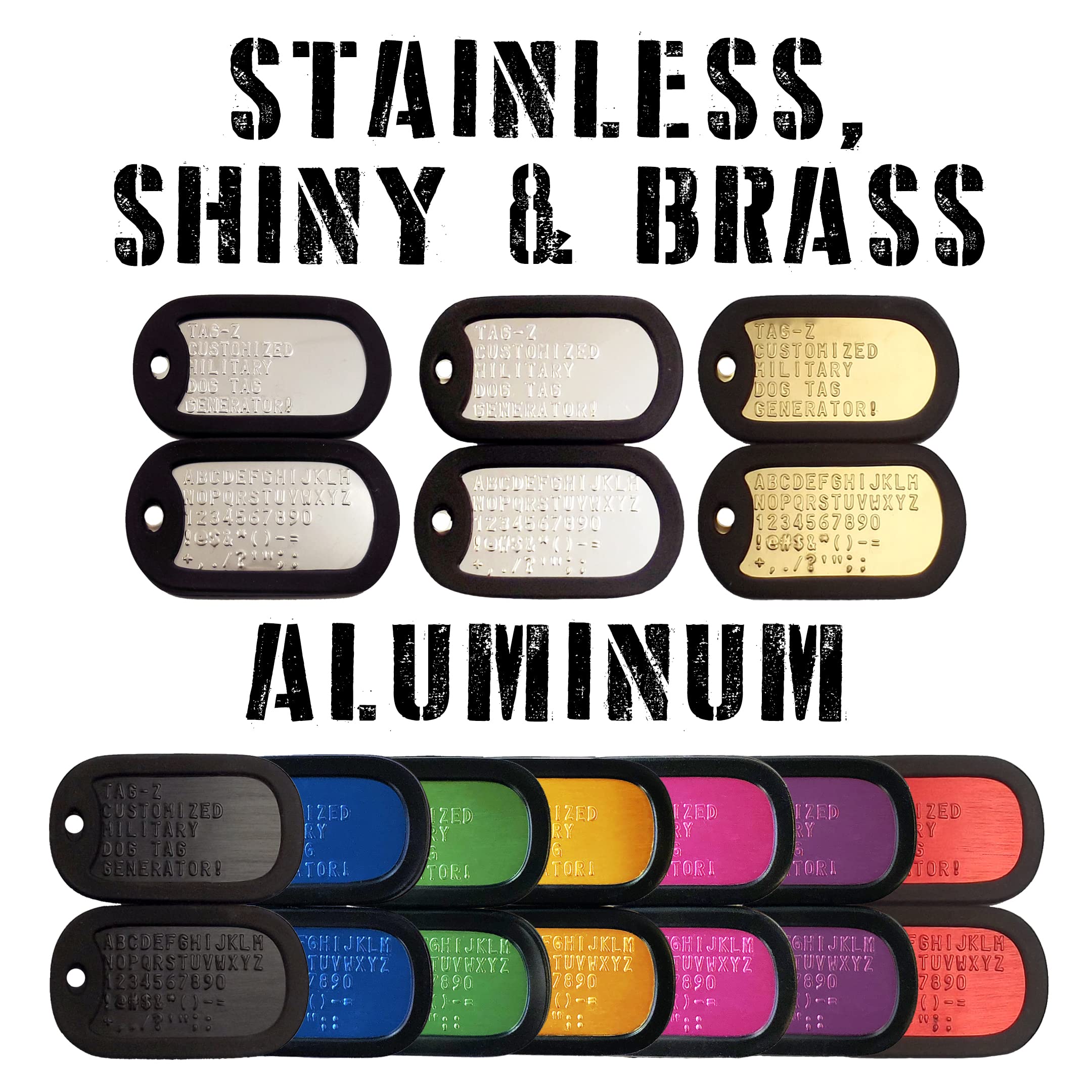 Personalized Military Dog Tags with Silencers and Stainless Steel Chains, Pink Aluminum