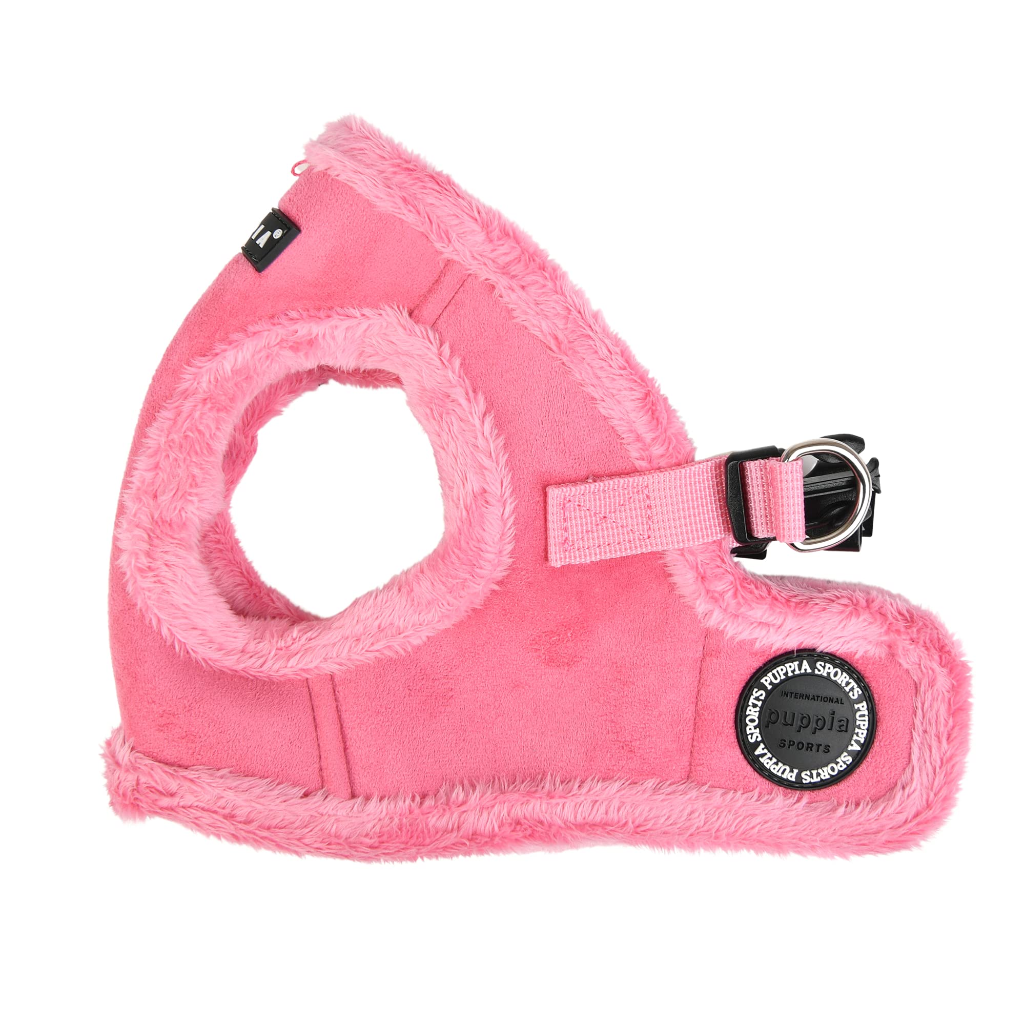 Puppia Terry Vest Dog Harness Step-In Winter Suede Warm No Choke No Pull Training Walking For Small And Medium Dog, Pink, Medium
