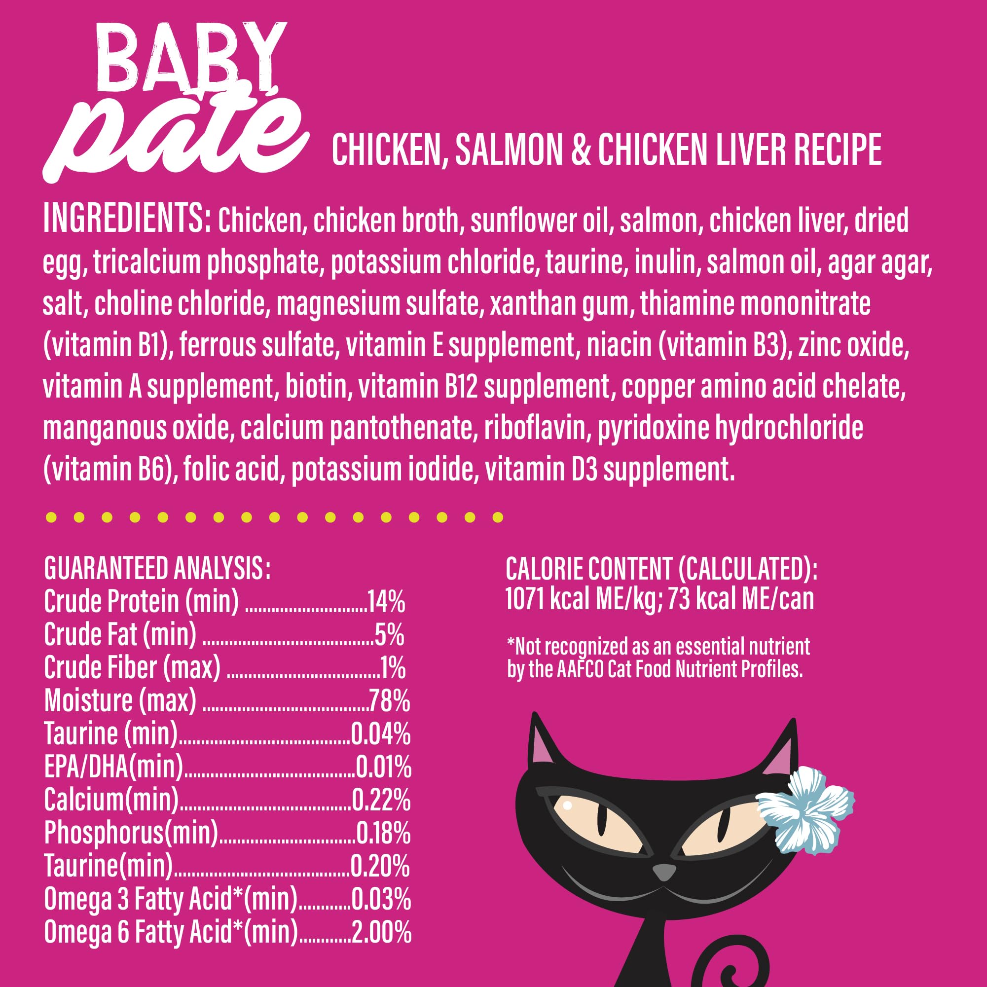 Tiki Cat Baby Pate Wet Cats Food for Kittens, Chicken, Salmon & Chicken Liver, 2.4 oz. Can (12 Count)