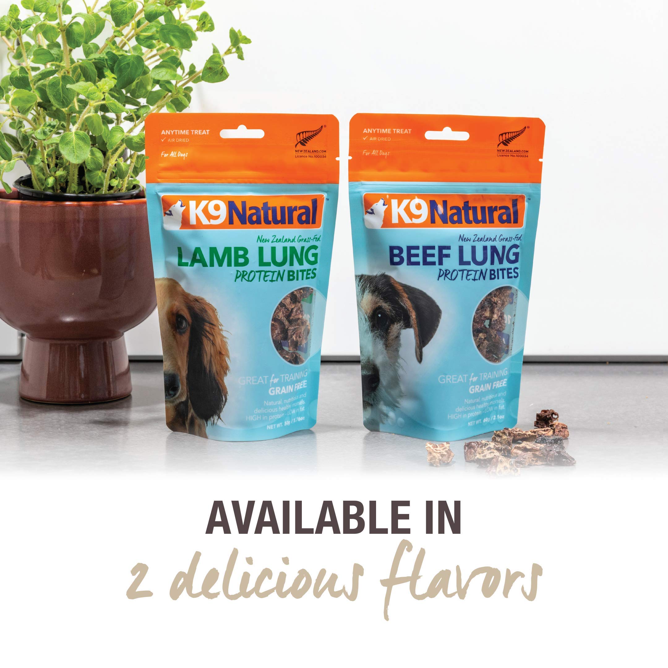K9 Natural - Grain-Free Air Dried Dog Treat Protein Bites - Lamb Lung, 1.76oz