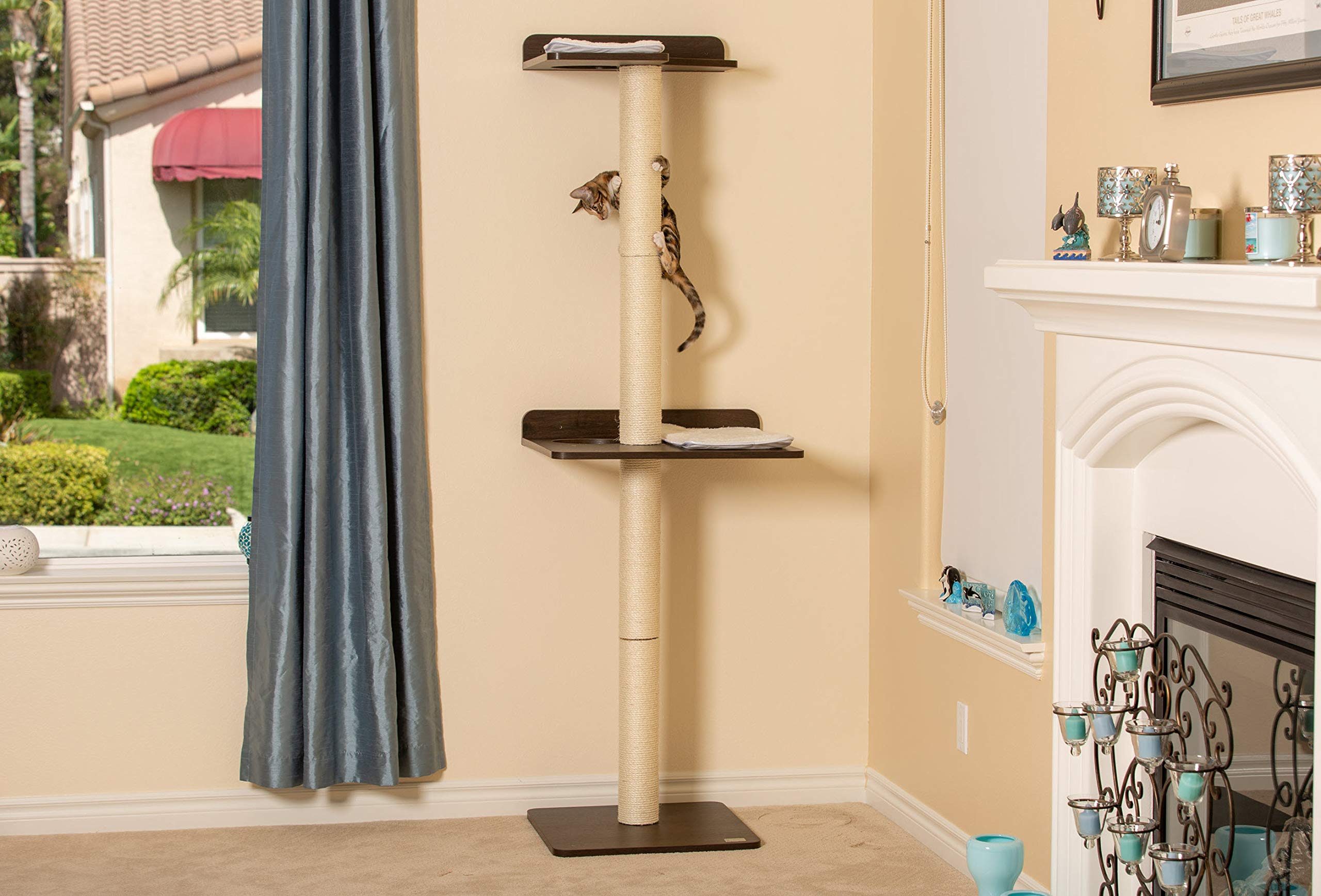 Petfusion Ultimate Cat Climbing Tower & Activity Tree. (24 X 20.8 X 76.8 Inches (Lwh) Tall Sisal Scratching Posts, Modern Wall M
