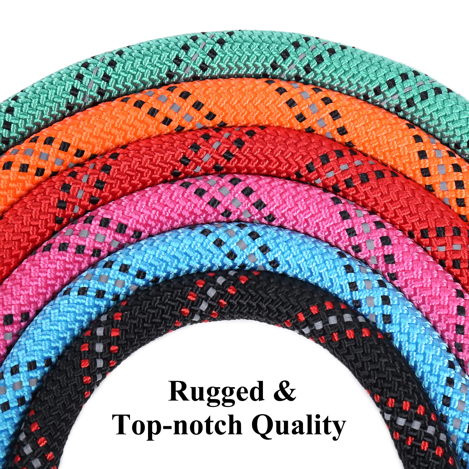 Vivaglory Short Rope Dog Leash Durable Highly Reflective Threads Training Walking Dog Traffic Leashes For Medium & Large Dogs, 2