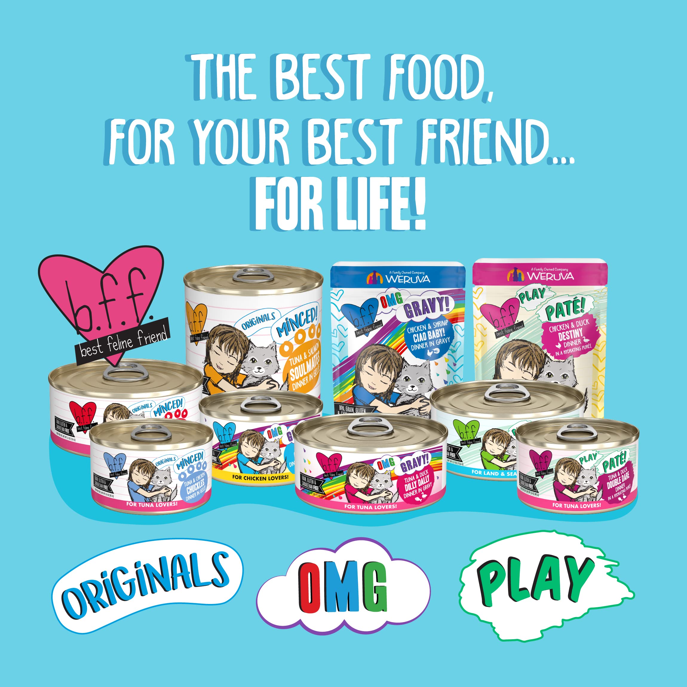 Weruva B.F.F. OMG - Best Feline Friend Oh My Gravy!, Love Munchkin! with Chicken & Pumpkin in Gravy Cat Food, 2.8oz Can (Pack of