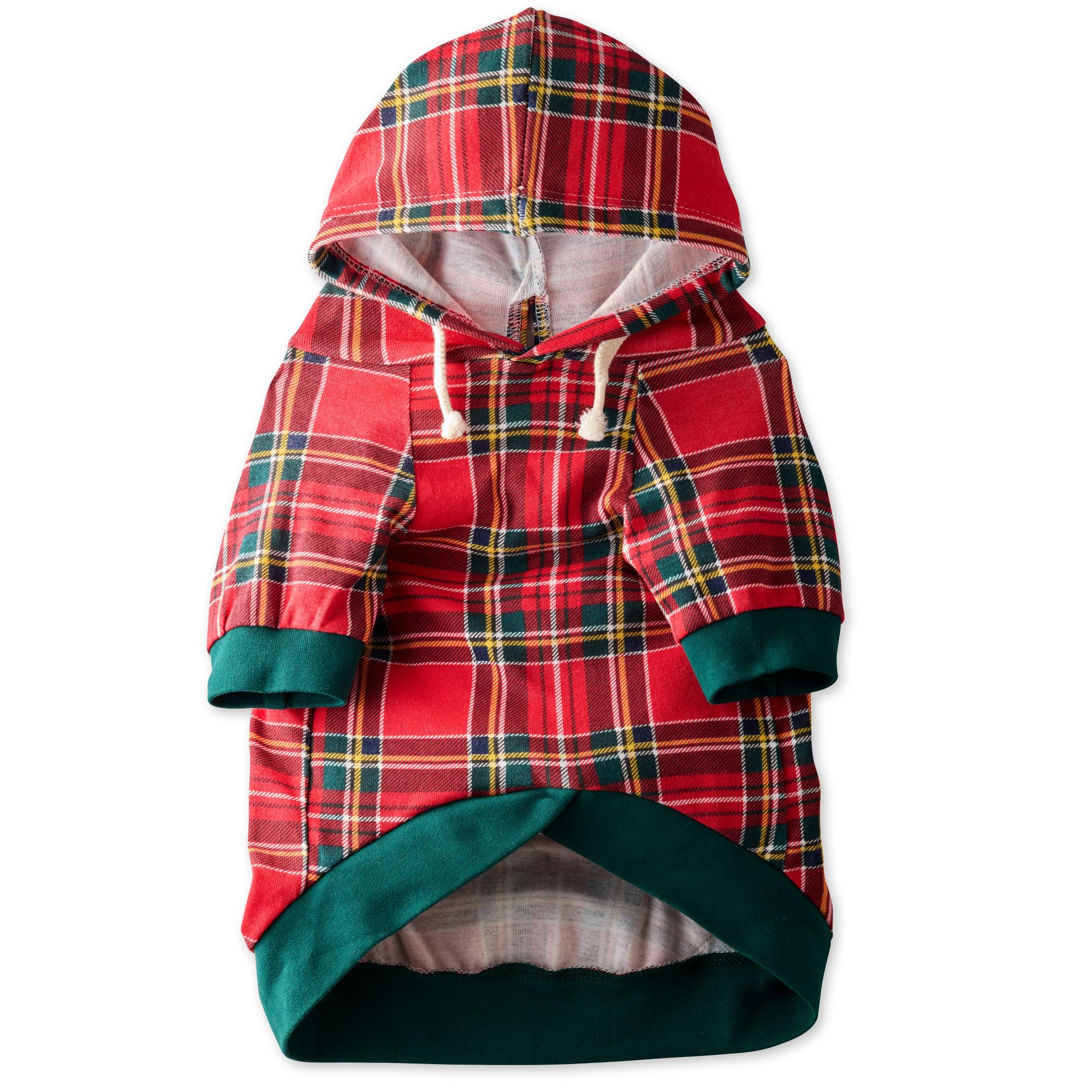 Pet Passion 100% Organic Cotton Dog Hoodie Pet Coat for Small, Medium and Large Dogs, Royal Stewart Plaid, Medium