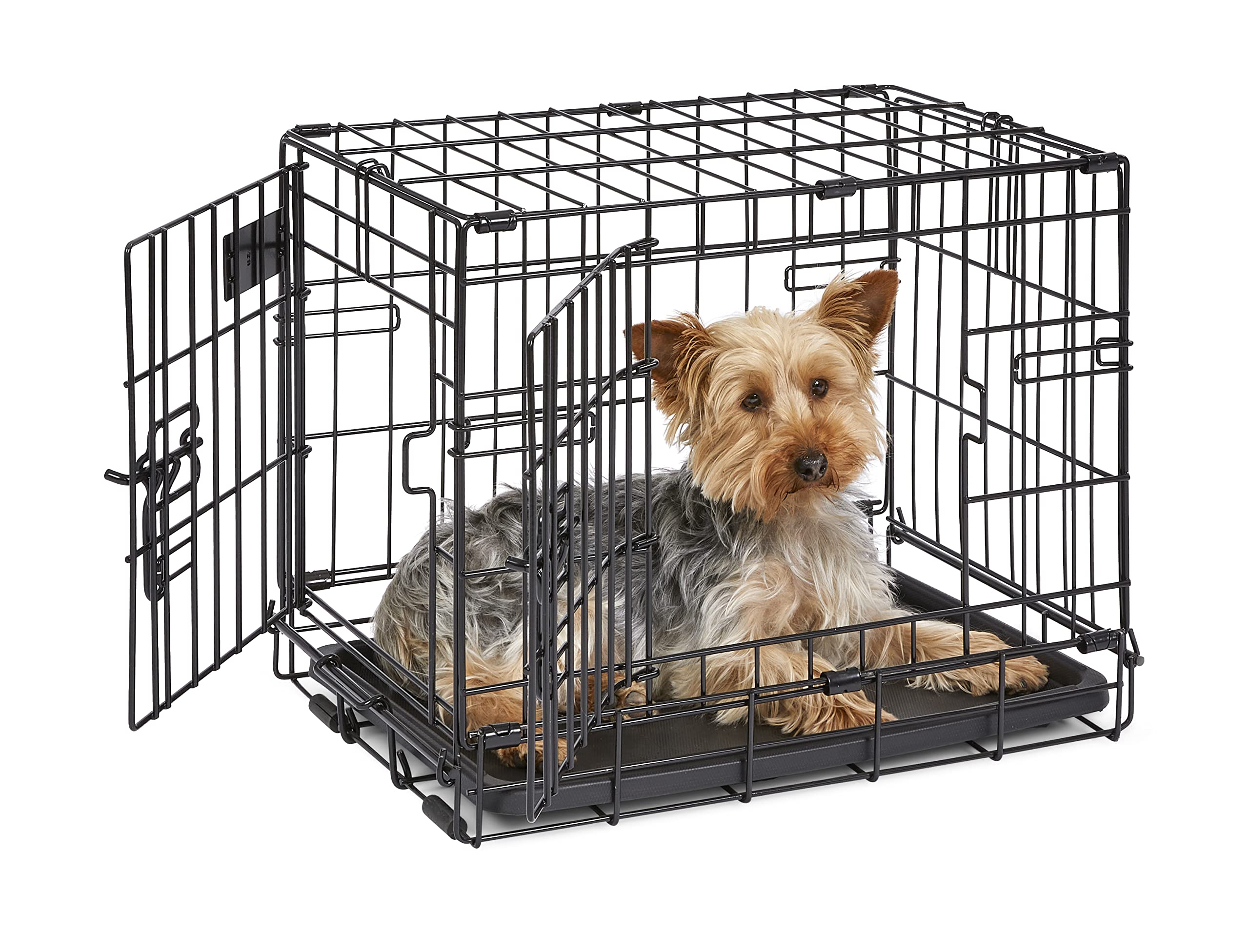 Midwest Homes For Pets Newly Enhanced Double Door Icrate Dog Crate, Includes Leak-Proof Pan, Floor Protecting Feet, Divider Panel & New Patented Features