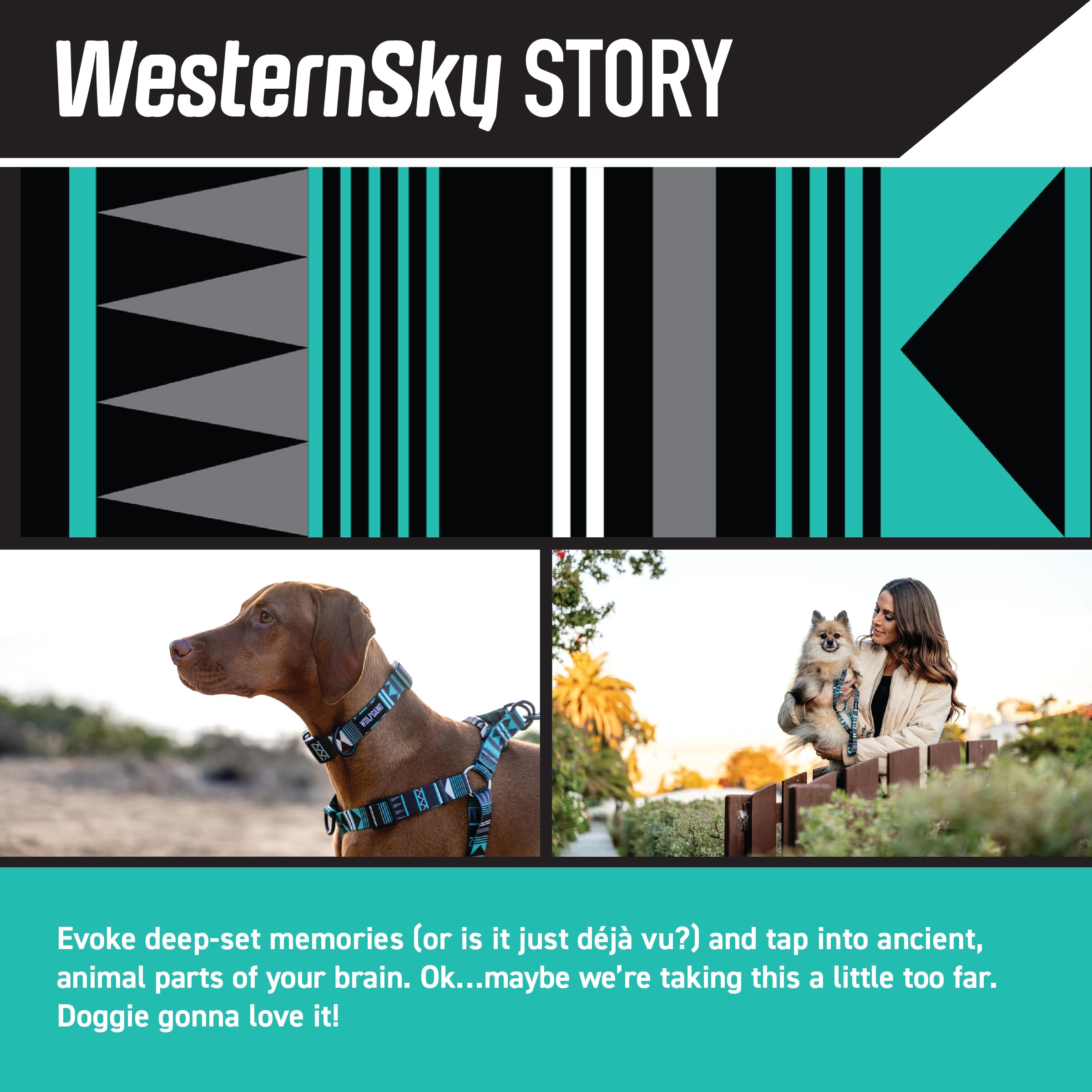 Wolfgang Heavy Duty Adjustable Dog Harness, Pull-Tested for Walking & Training, WesternSky Print, X-Large