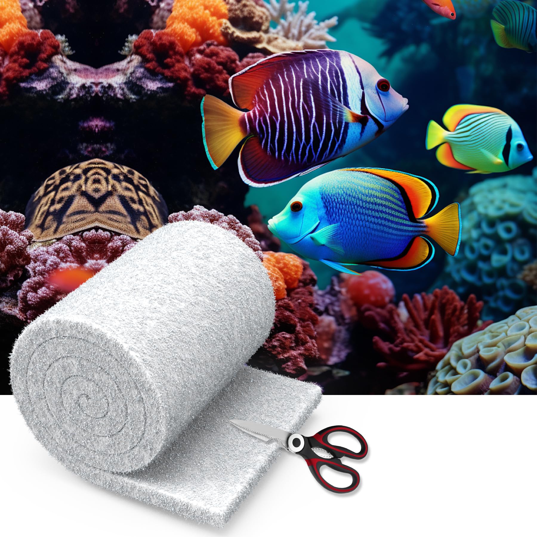 MAXTBEE Aquarium Filter Media Floss, 12    x 72 Cut to Fit Fish Tank Filters for Crystal Clear Water Roll Material Pond Pad for 