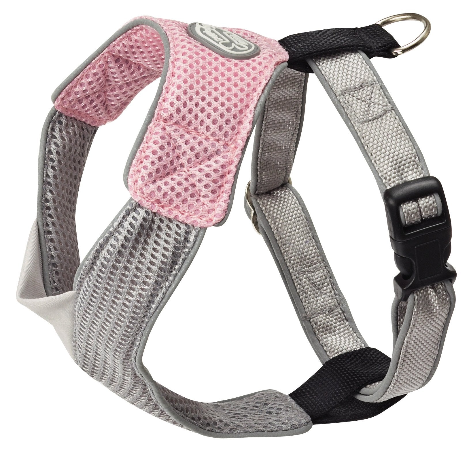 Doggles V Mesh Dog Harness, Pink/Gray, XX Small