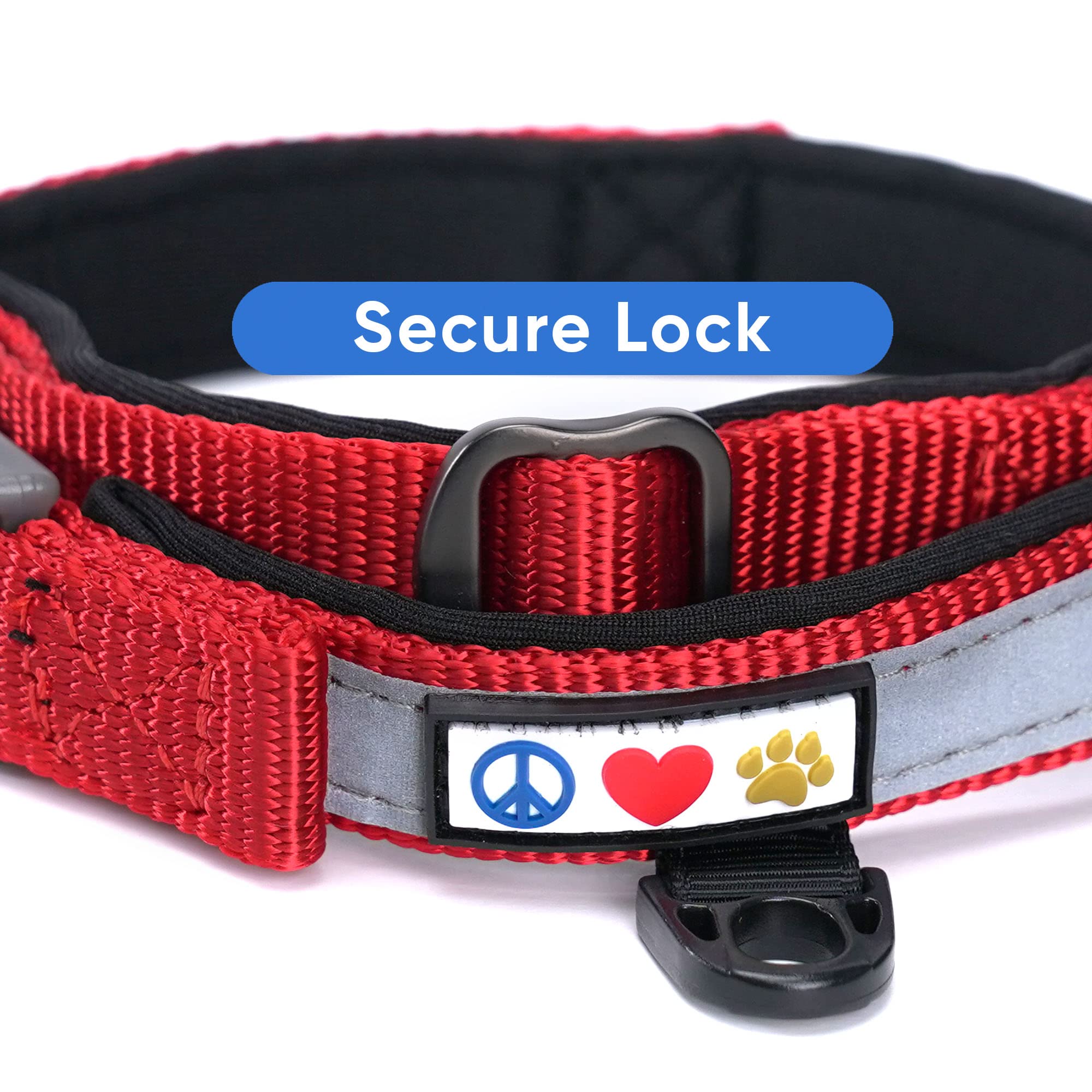 Pawtitas Lumberjack Padded Martingale Collar For Dogs | Soft Neoprene Dog Collar For Your Pet'S Comfort Made With Reflective Band For Maximum Visibility | Fits Small And Large Pets - Xs Red